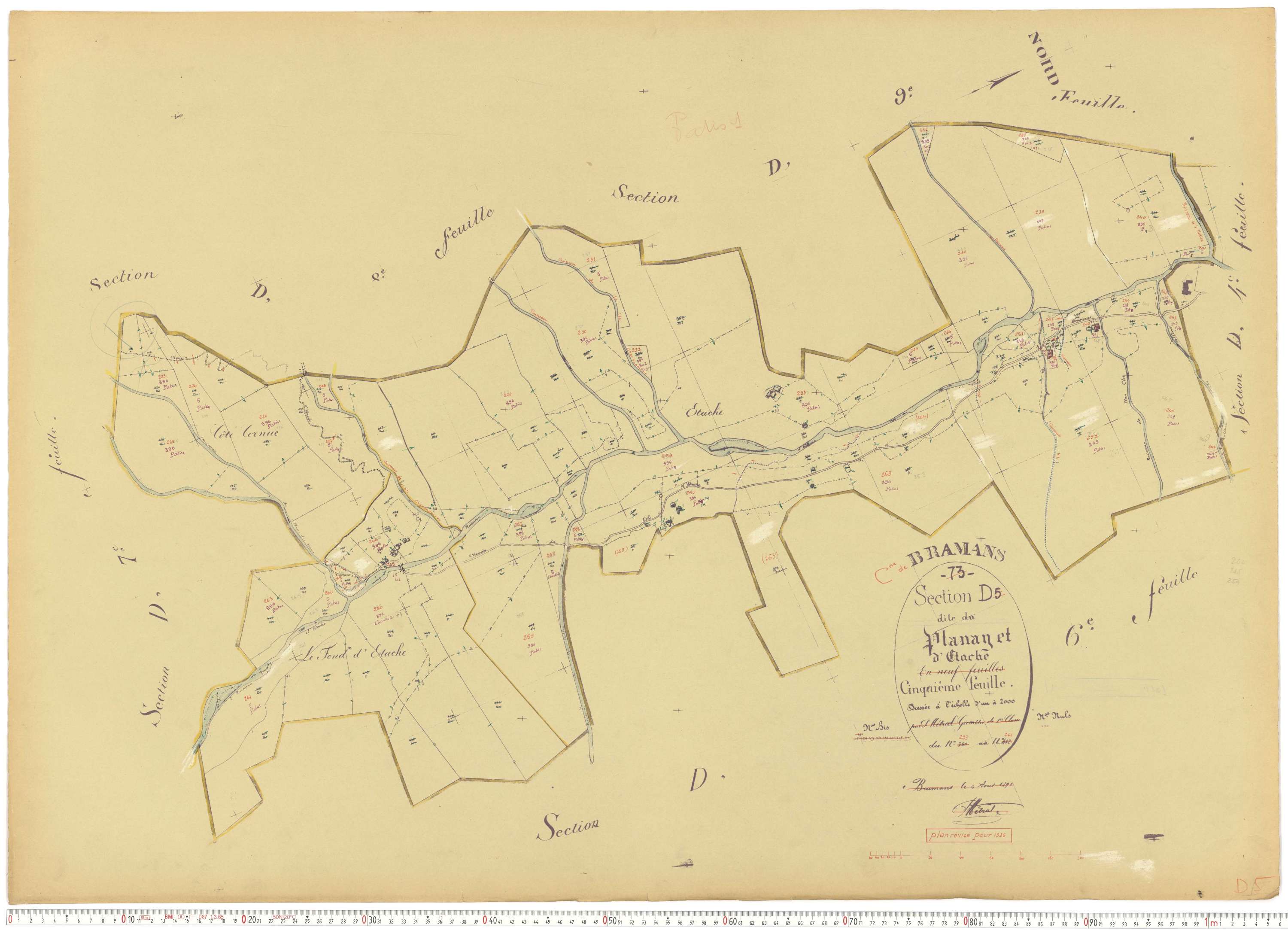 Bramans - Plans cadastraux du cadastre rénové.