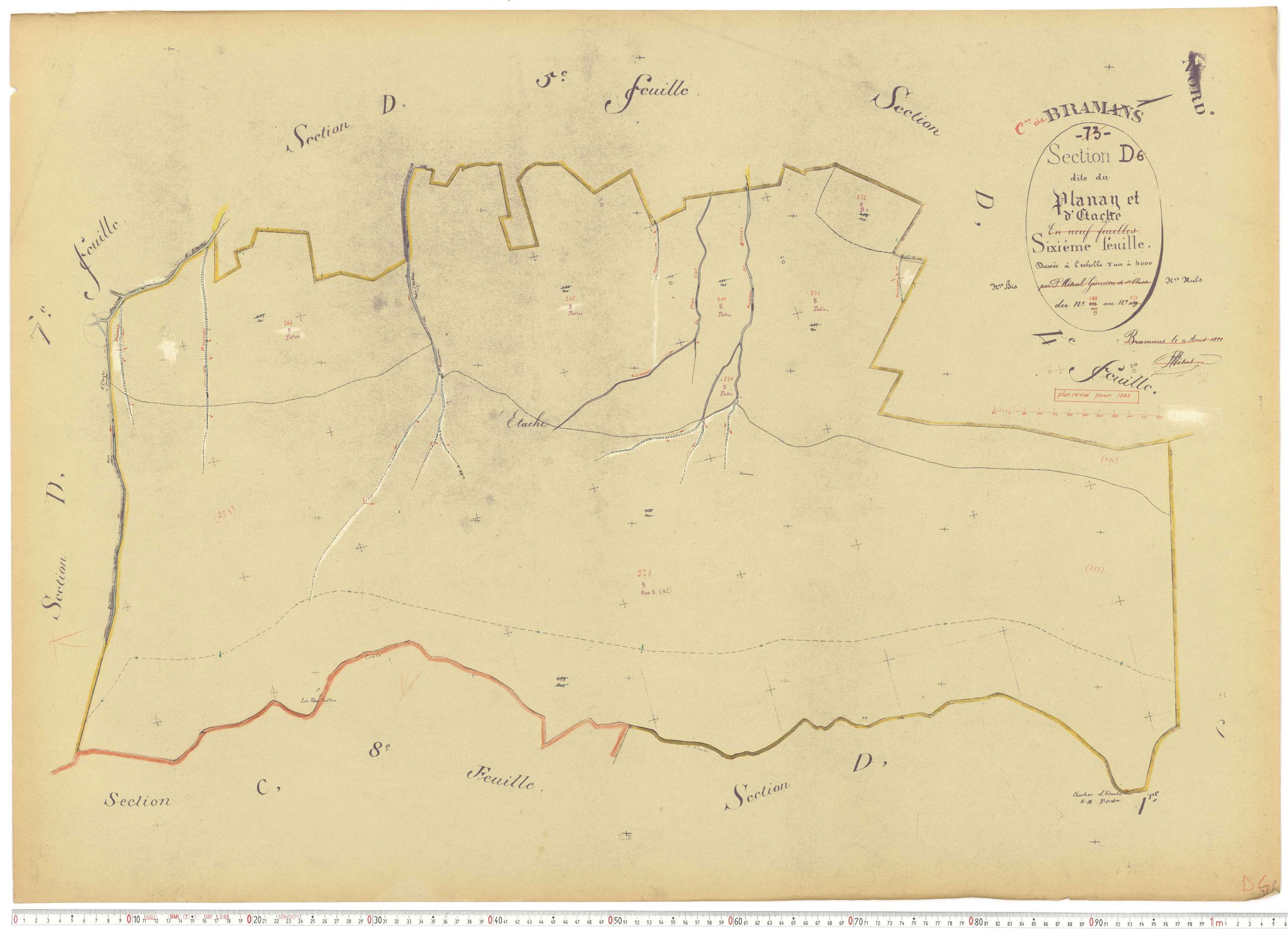 Bramans - Plans cadastraux du cadastre rénové.