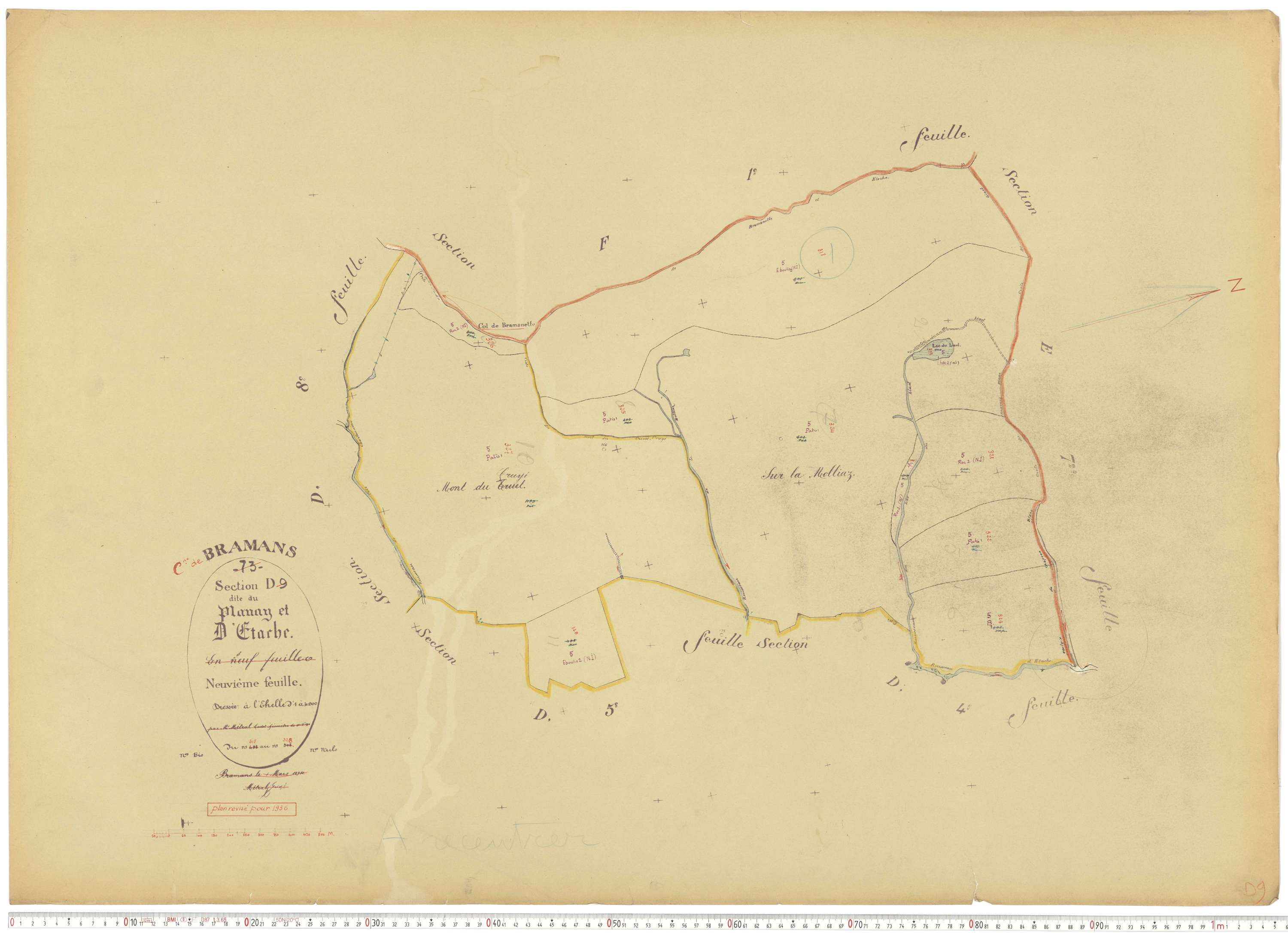 Bramans - Plans cadastraux du cadastre rénové.