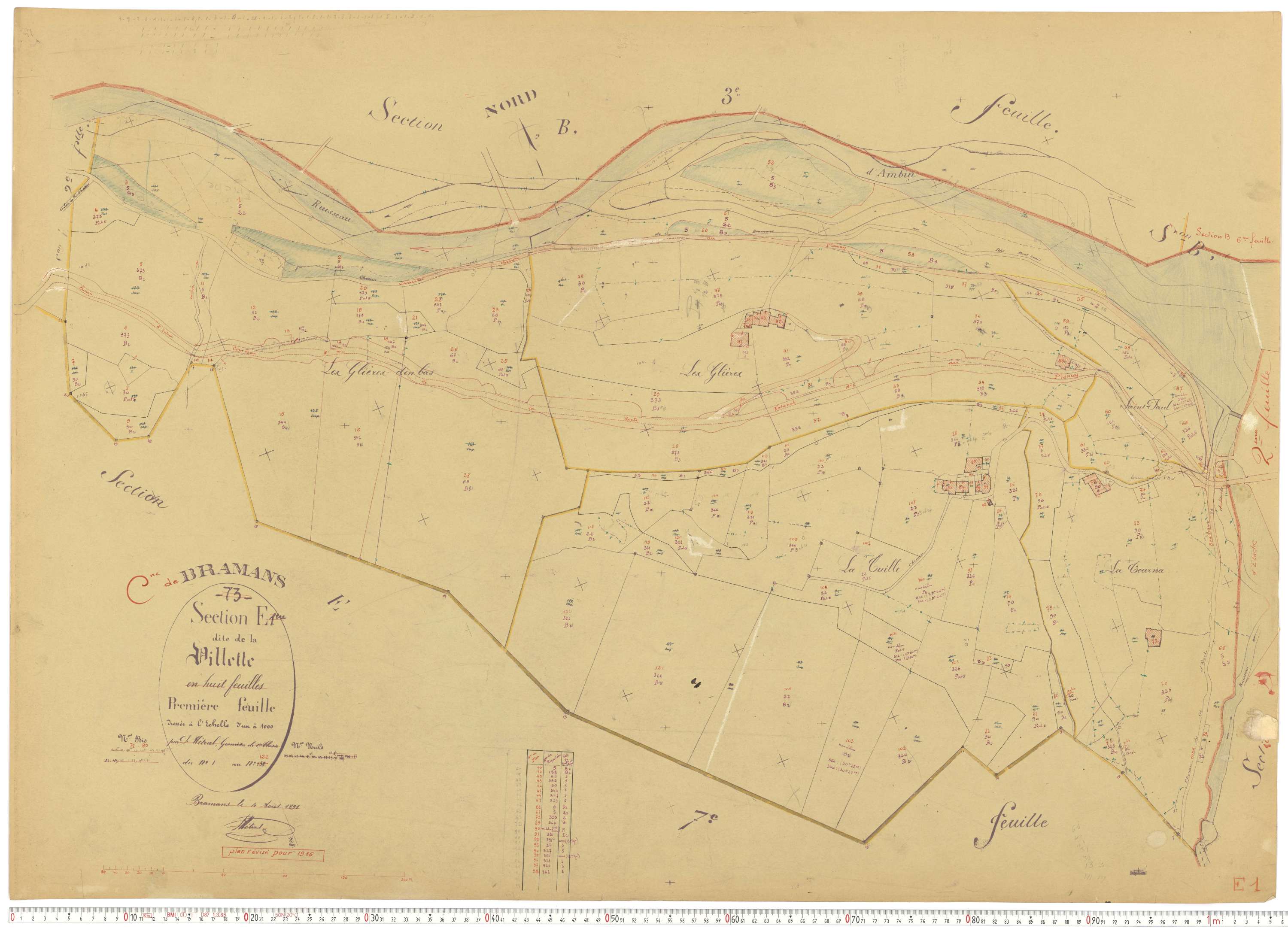 Bramans - Plans cadastraux du cadastre rénové.