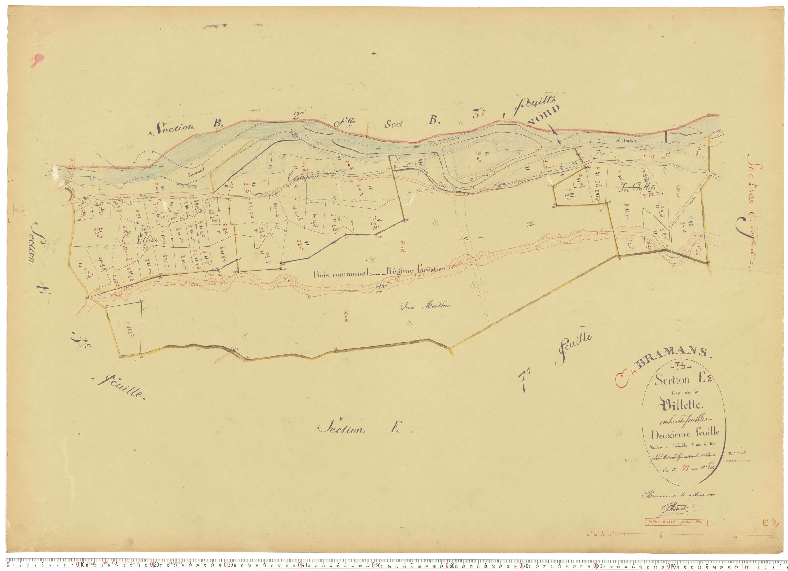 Bramans - Plans cadastraux du cadastre rénové.