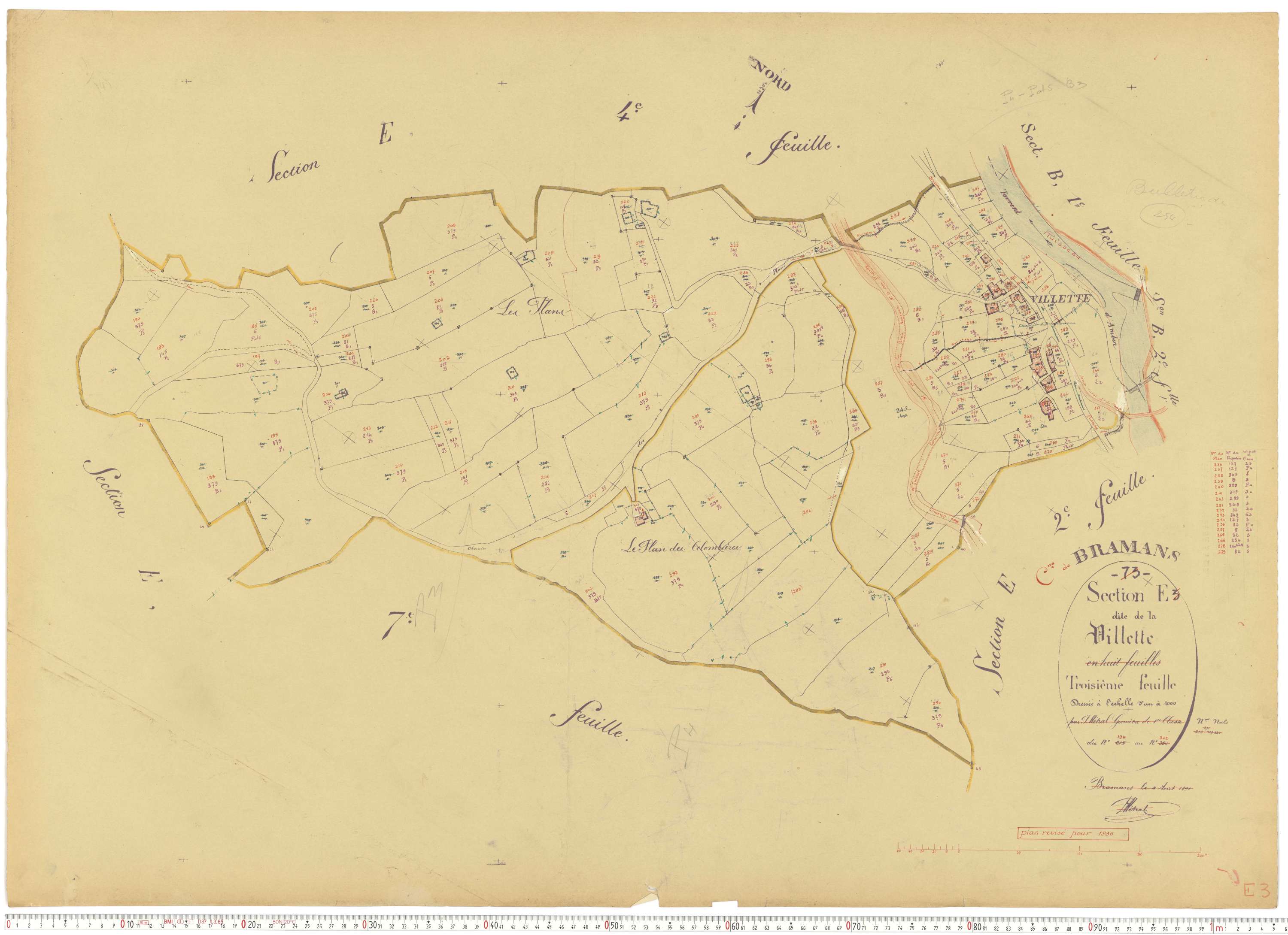 Bramans - Plans cadastraux du cadastre rénové.
