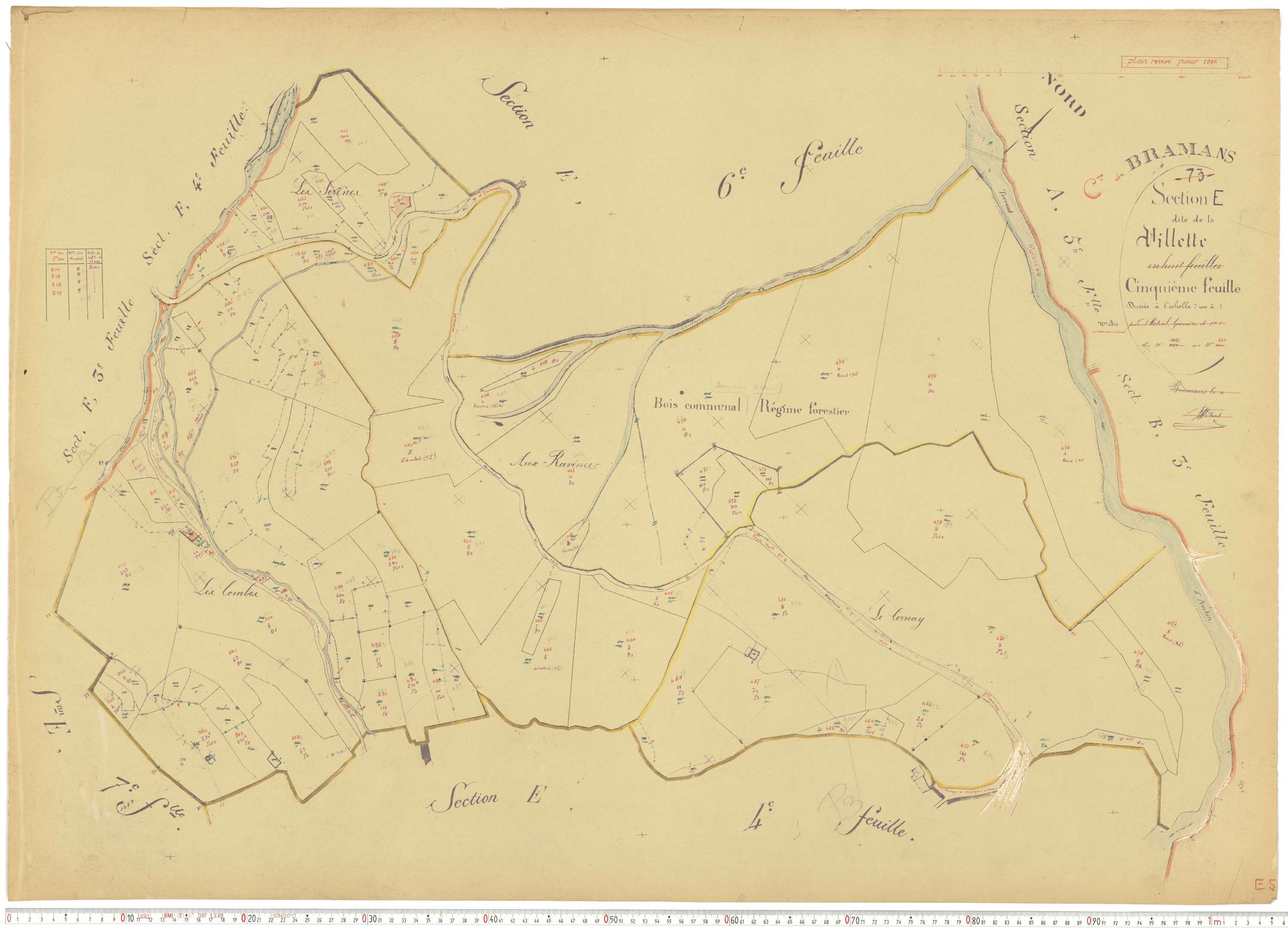 Bramans - Plans cadastraux du cadastre rénové.