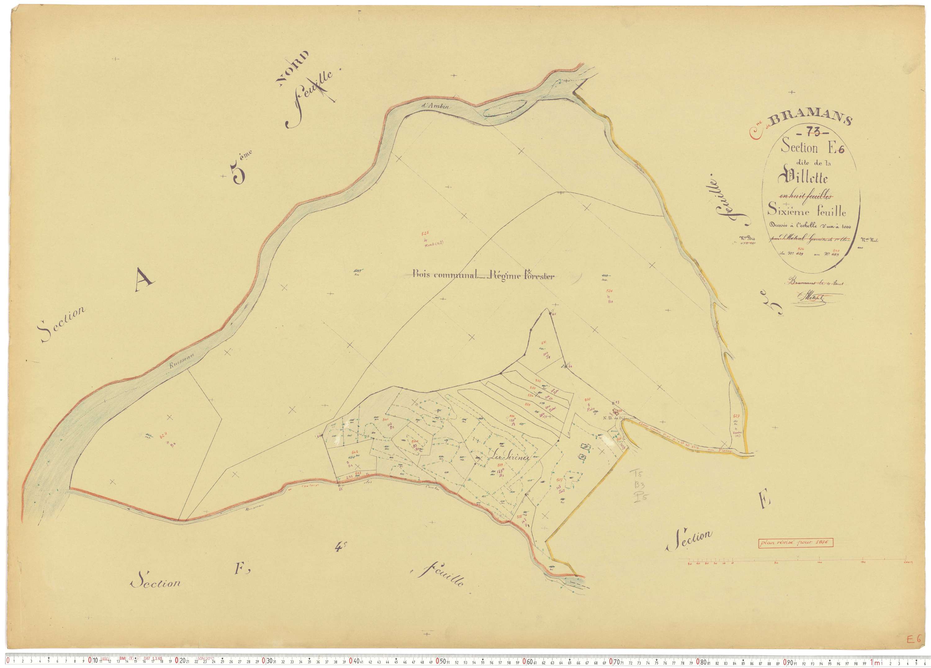 Bramans - Plans cadastraux du cadastre rénové.