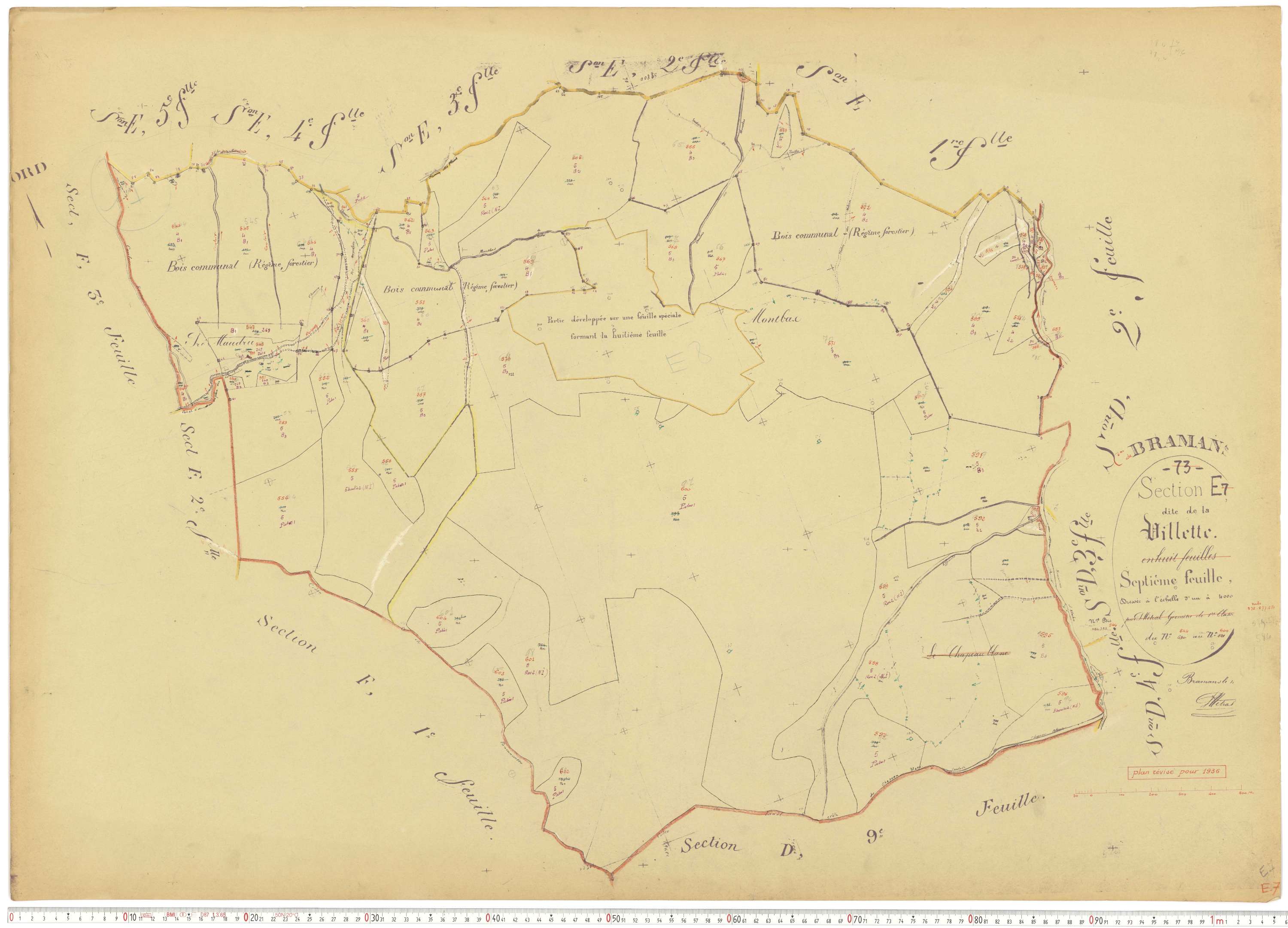 Bramans - Plans cadastraux du cadastre rénové.