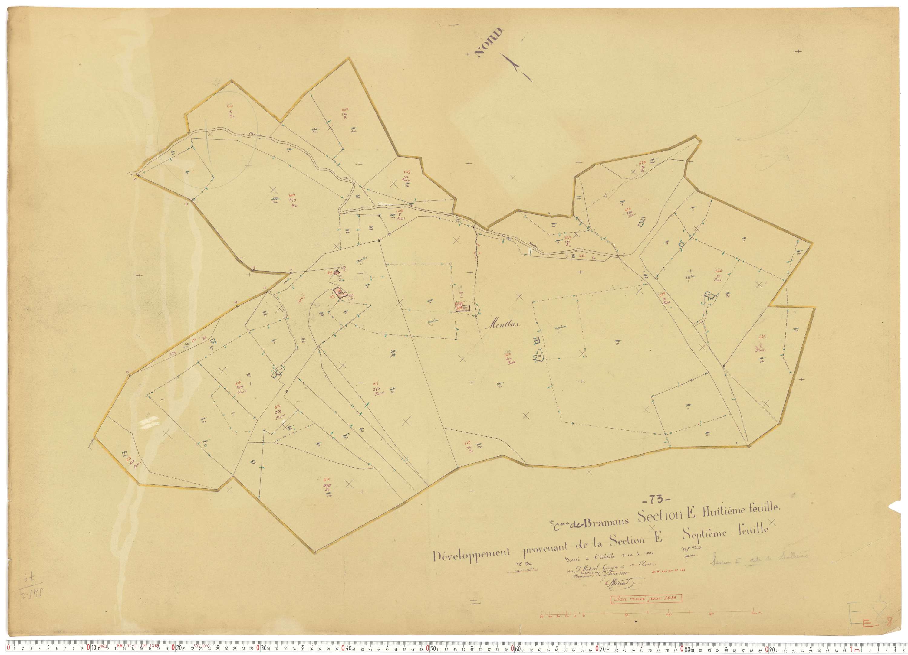 Bramans - Plans cadastraux du cadastre rénové.