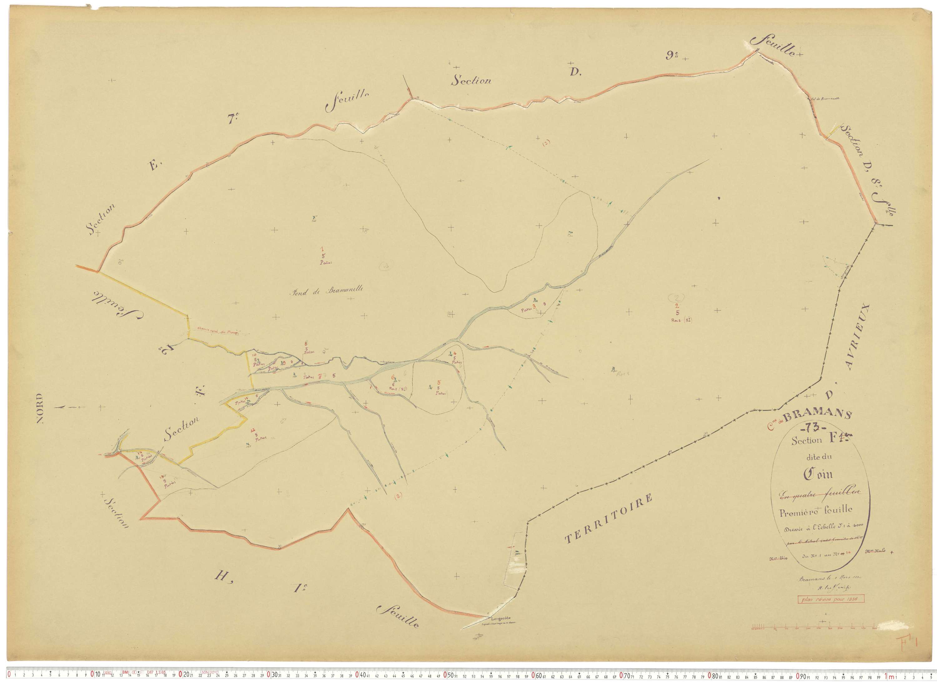 Bramans - Plans cadastraux du cadastre rénové.