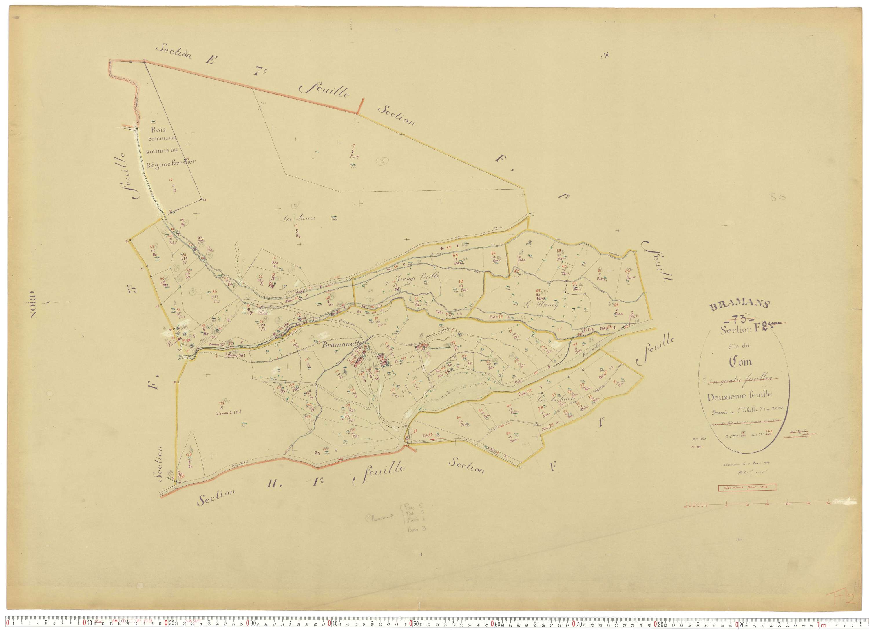 Bramans - Plans cadastraux du cadastre rénové.