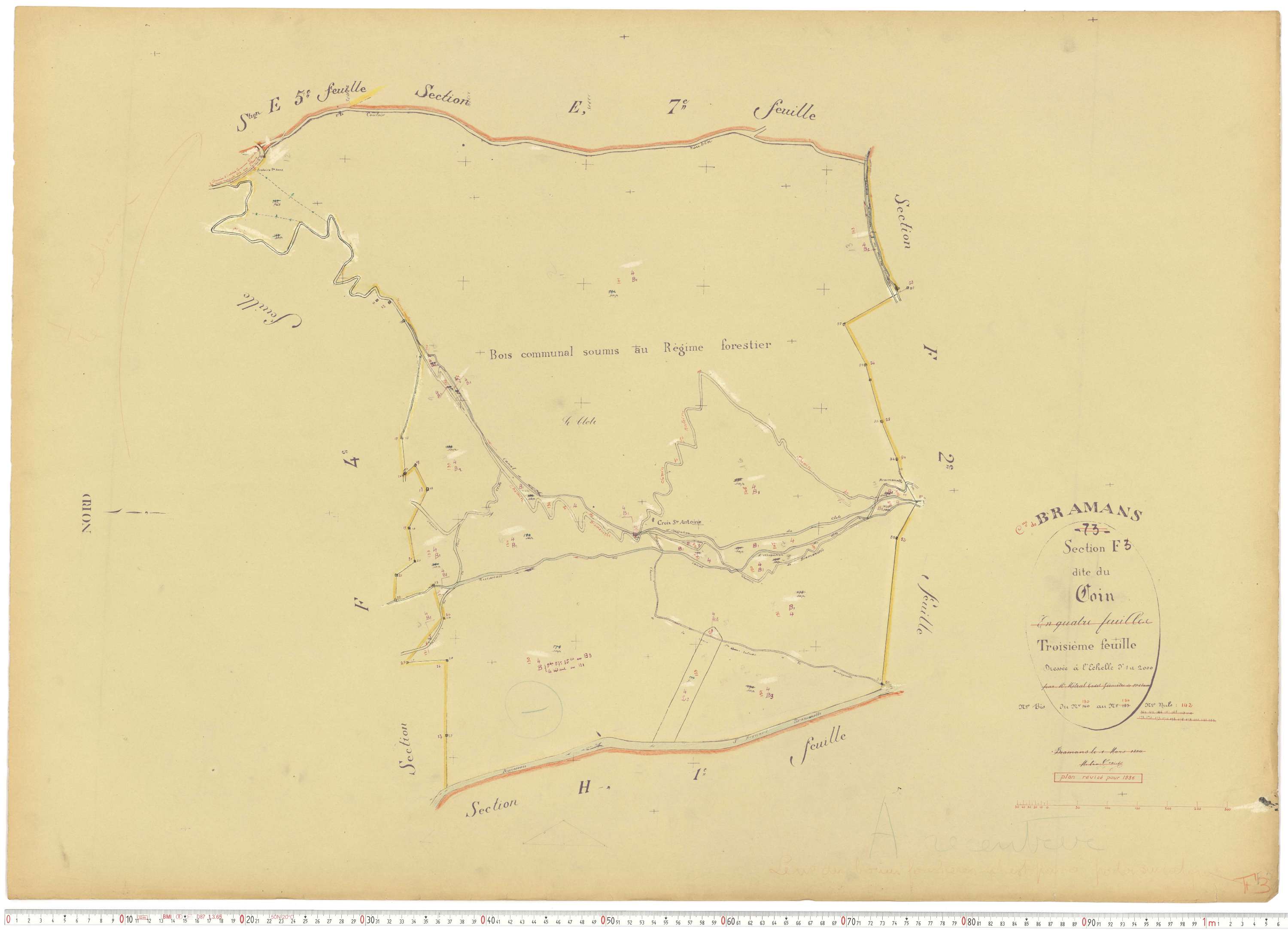 Bramans - Plans cadastraux du cadastre rénové.