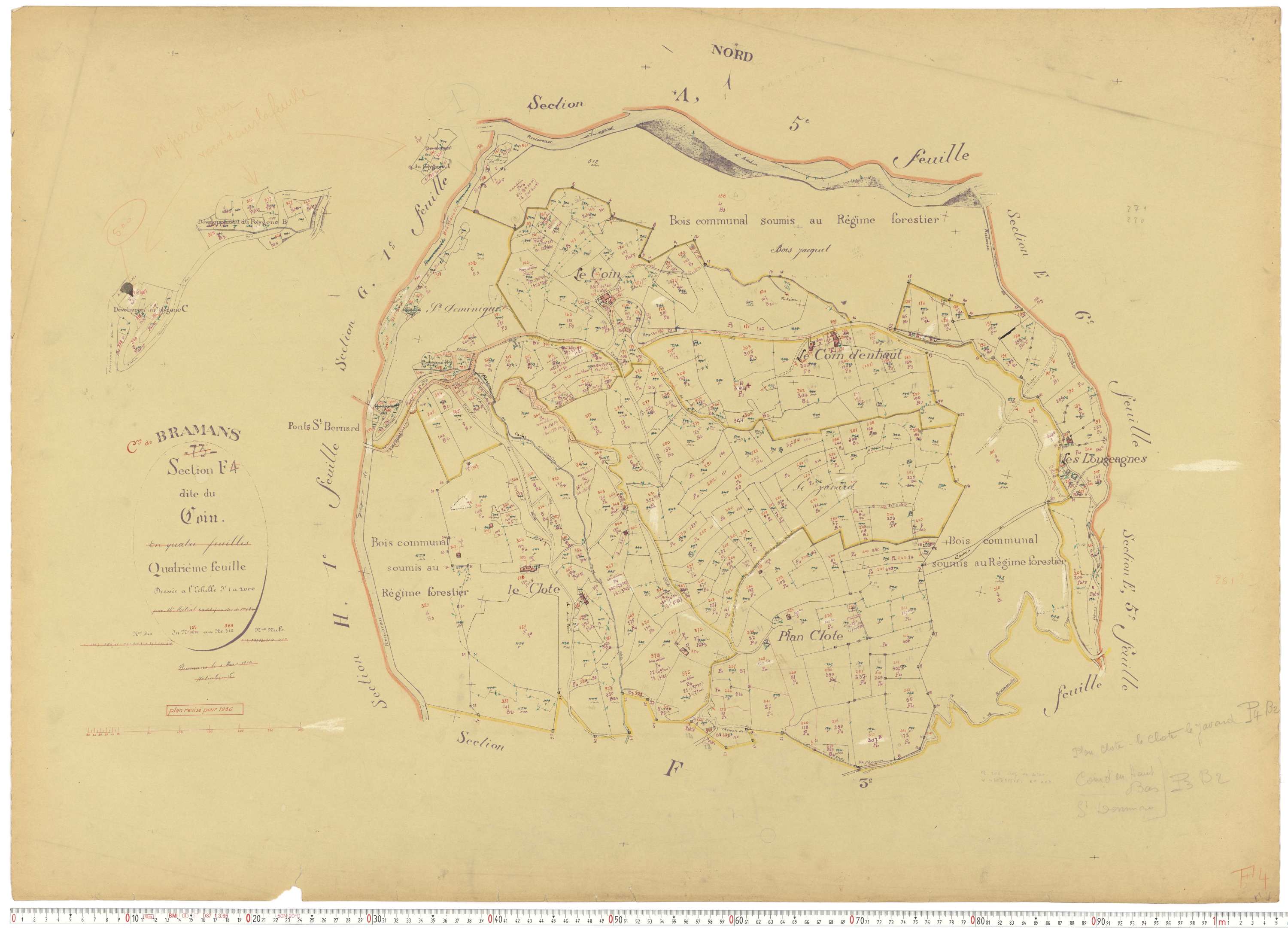 Bramans - Plans cadastraux du cadastre rénové.