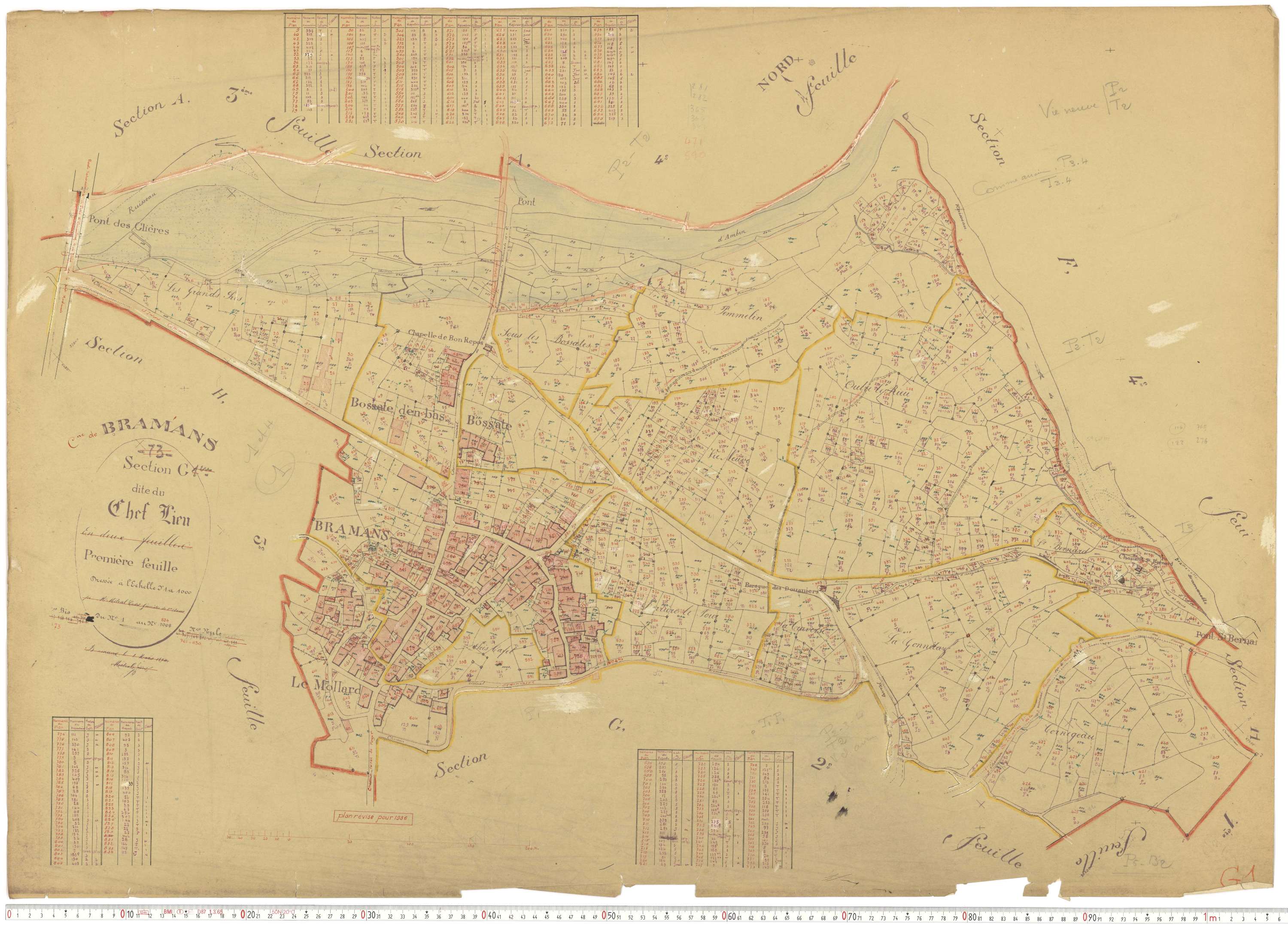 Bramans - Plans cadastraux du cadastre rénové.