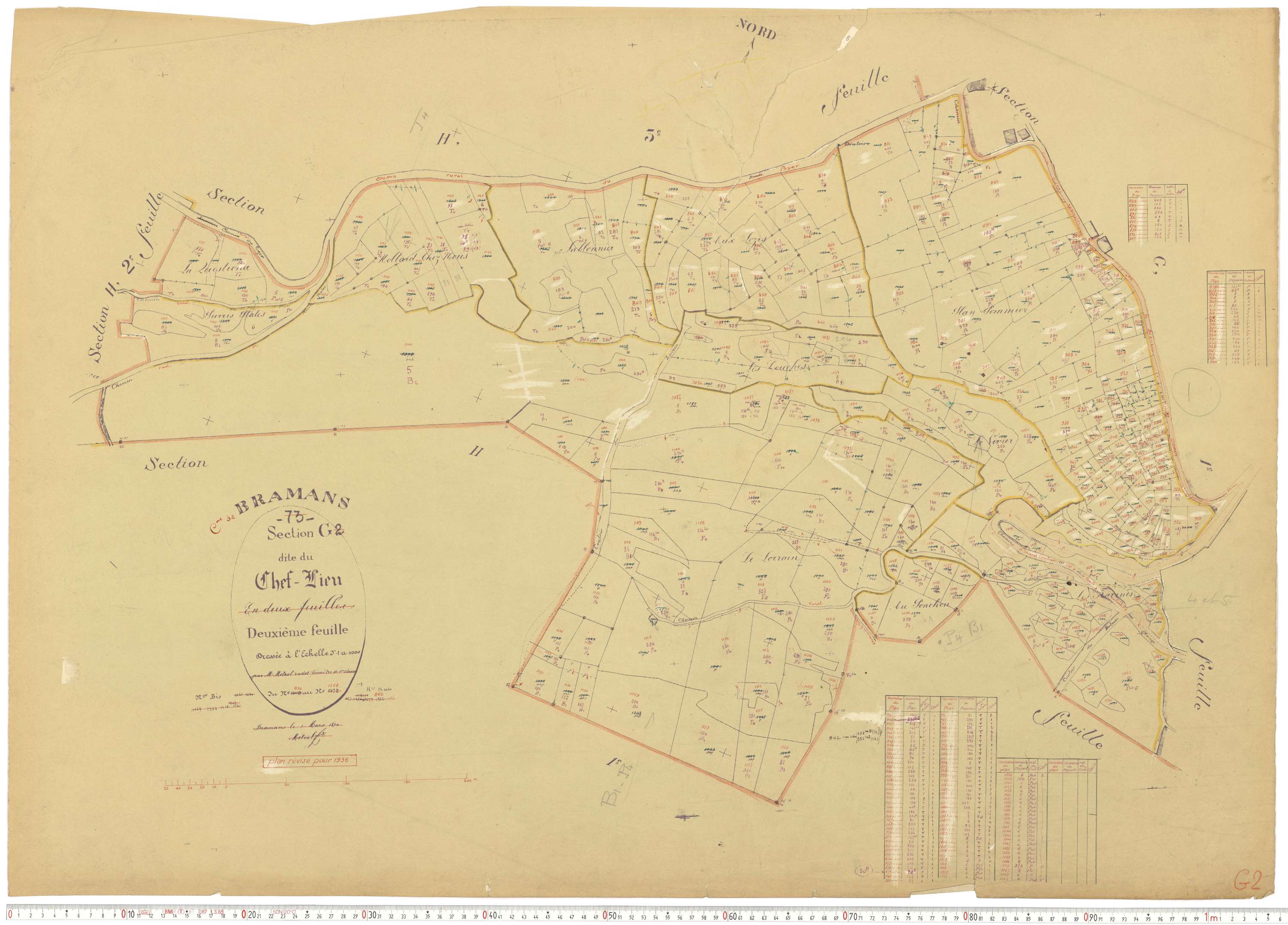 Bramans - Plans cadastraux du cadastre rénové.