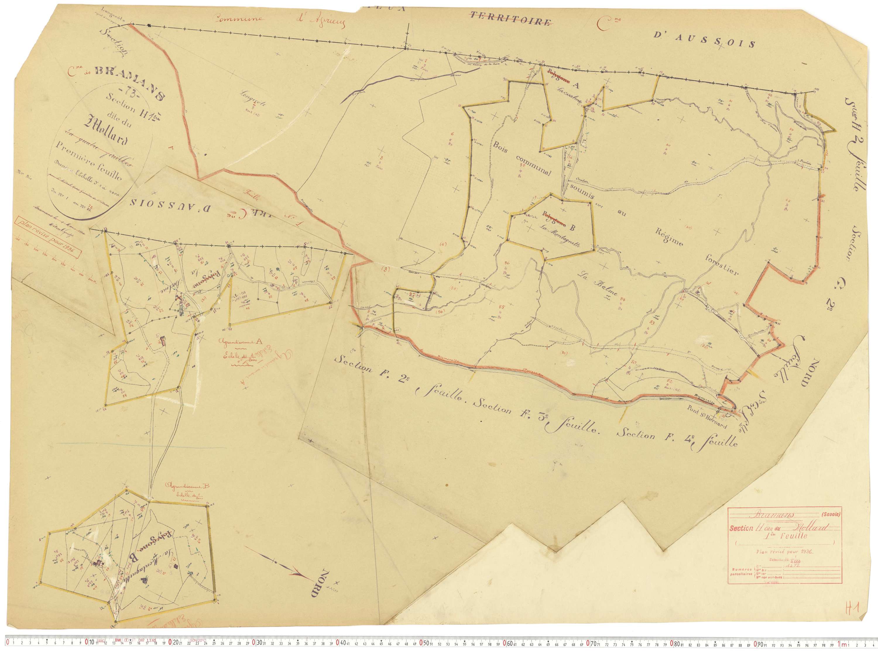 Bramans - Plans cadastraux du cadastre rénové.