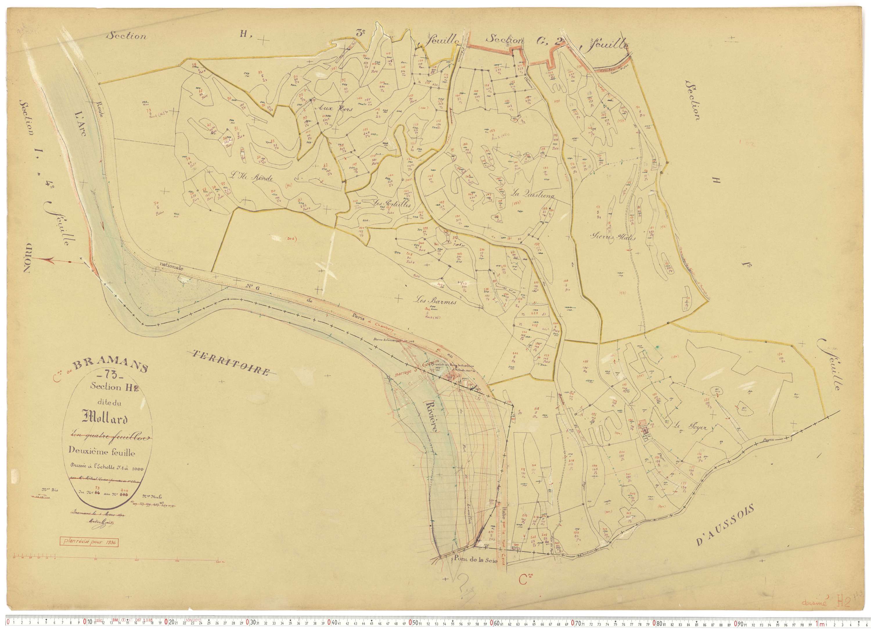 Bramans - Plans cadastraux du cadastre rénové.