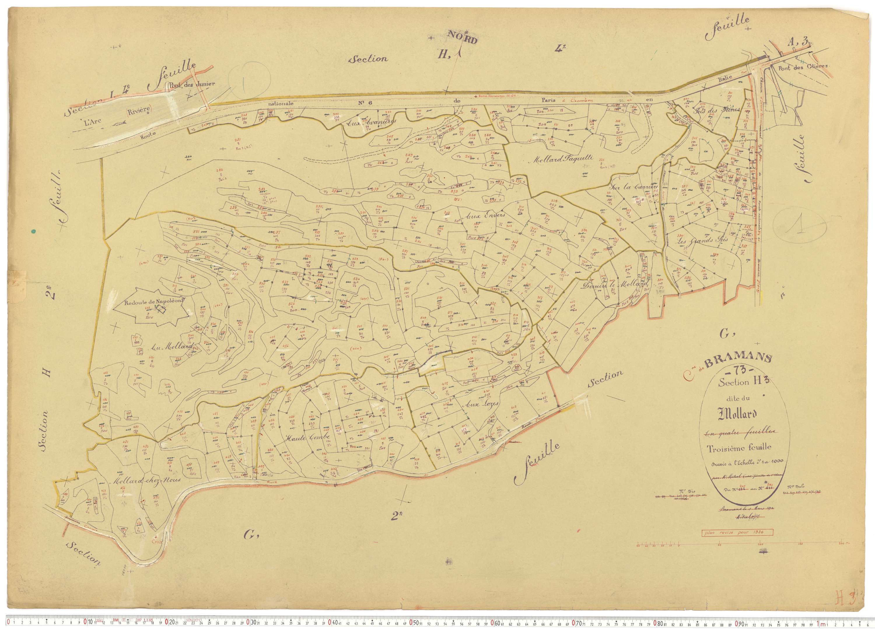 Bramans - Plans cadastraux du cadastre rénové.