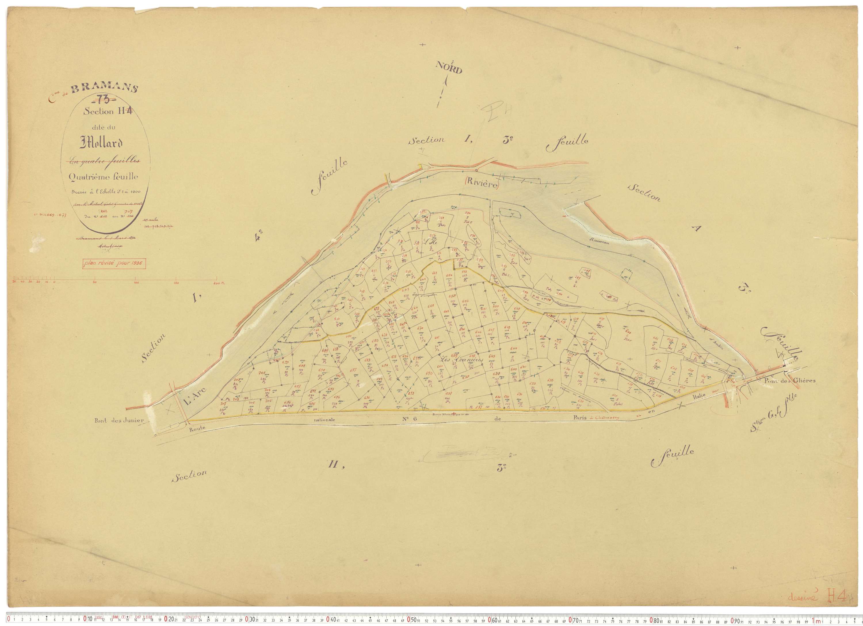 Bramans - Plans cadastraux du cadastre rénové.