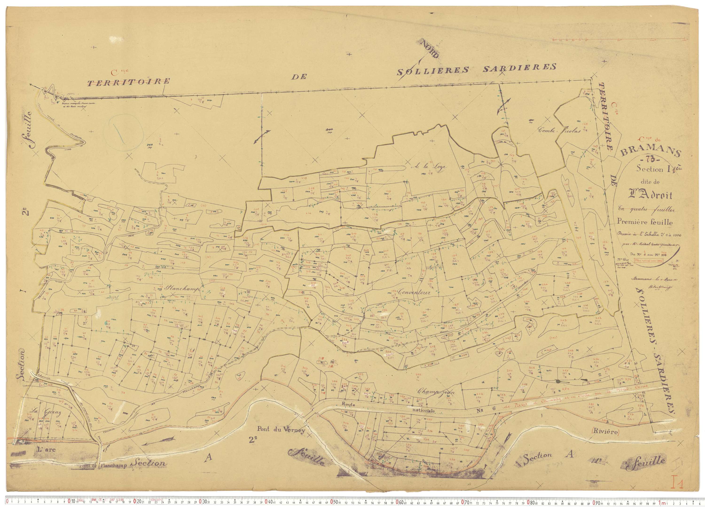 Bramans - Plans cadastraux du cadastre rénové.