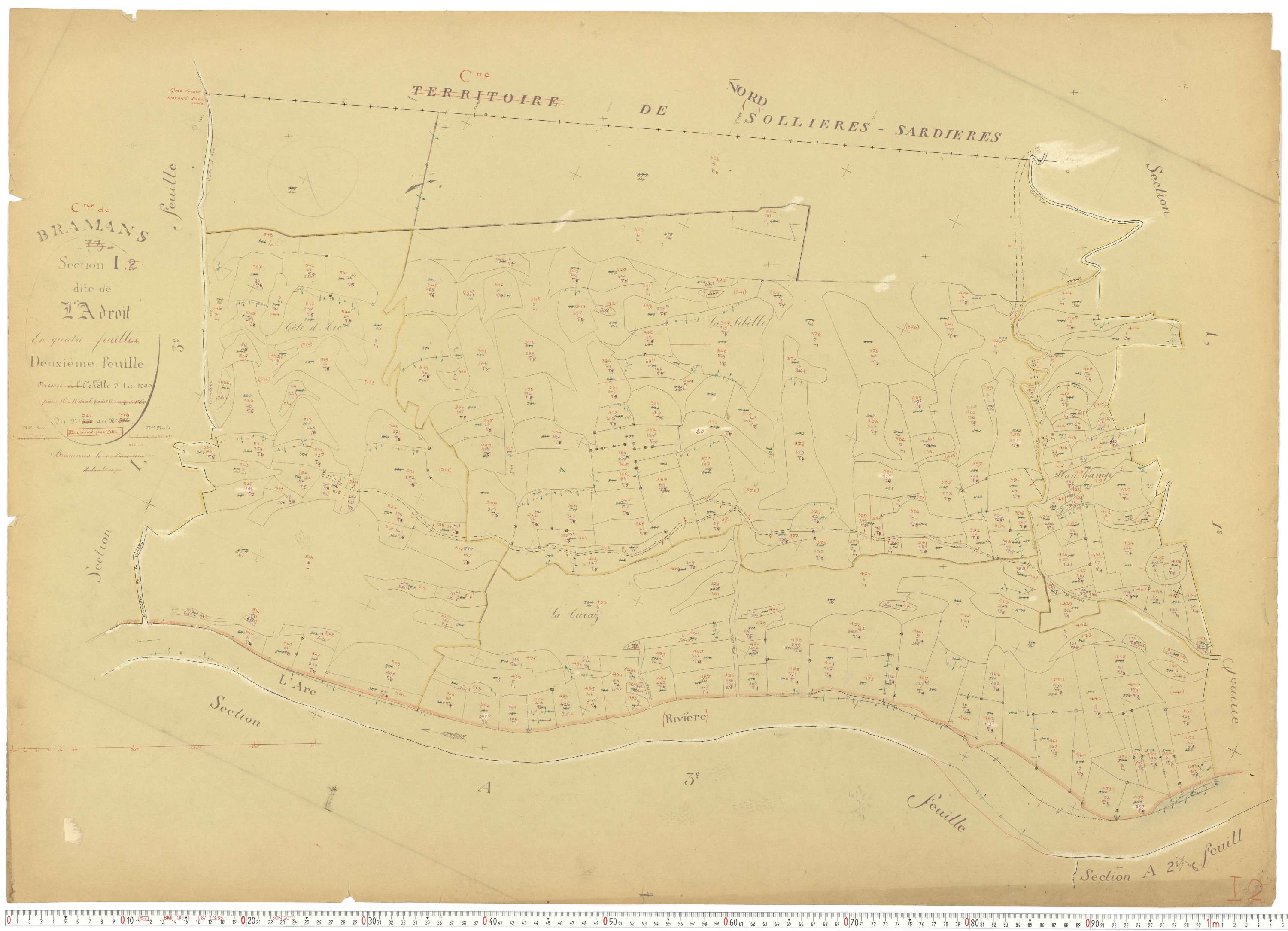 Bramans - Plans cadastraux du cadastre rénové.