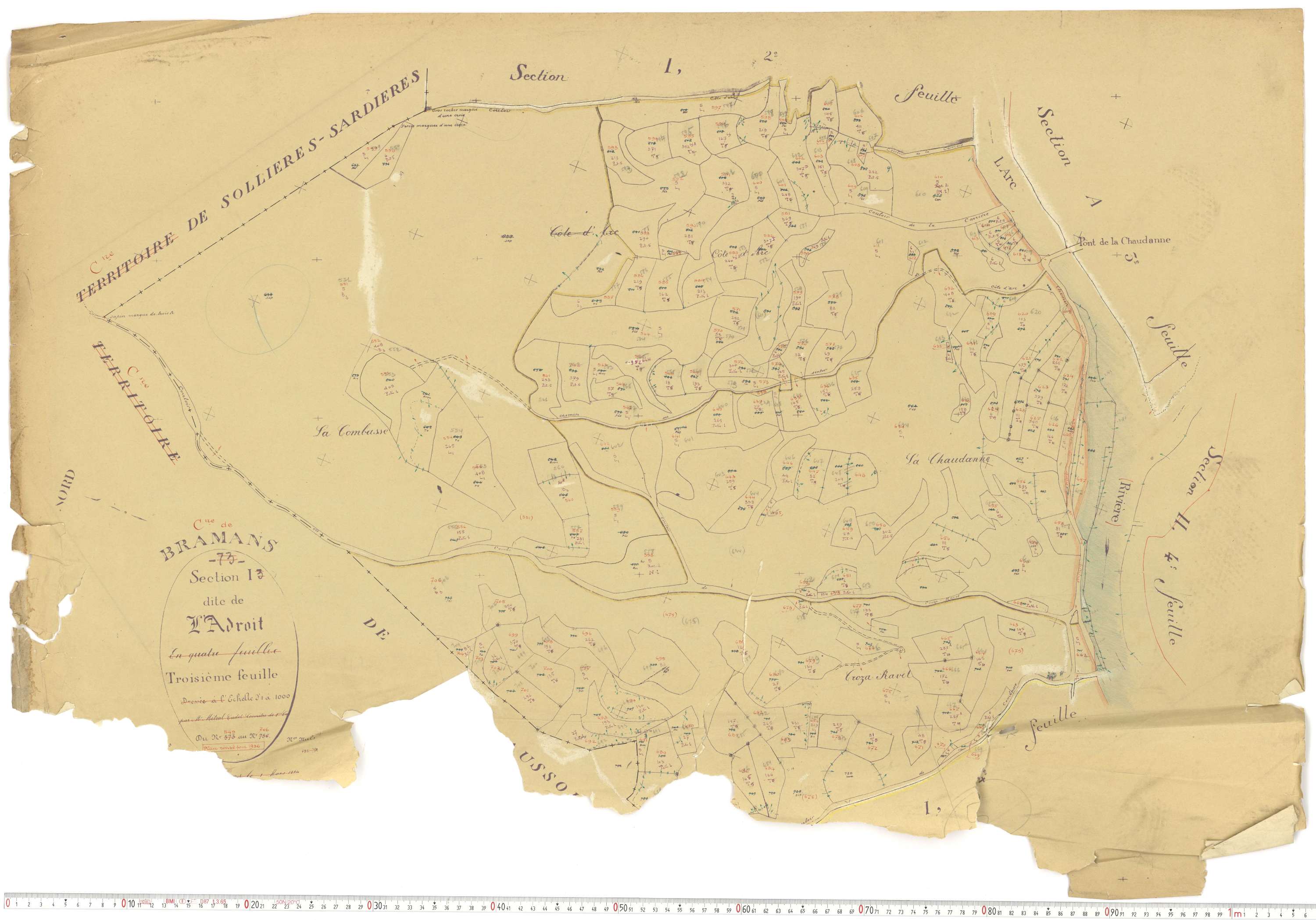 Bramans - Plans cadastraux du cadastre rénové.