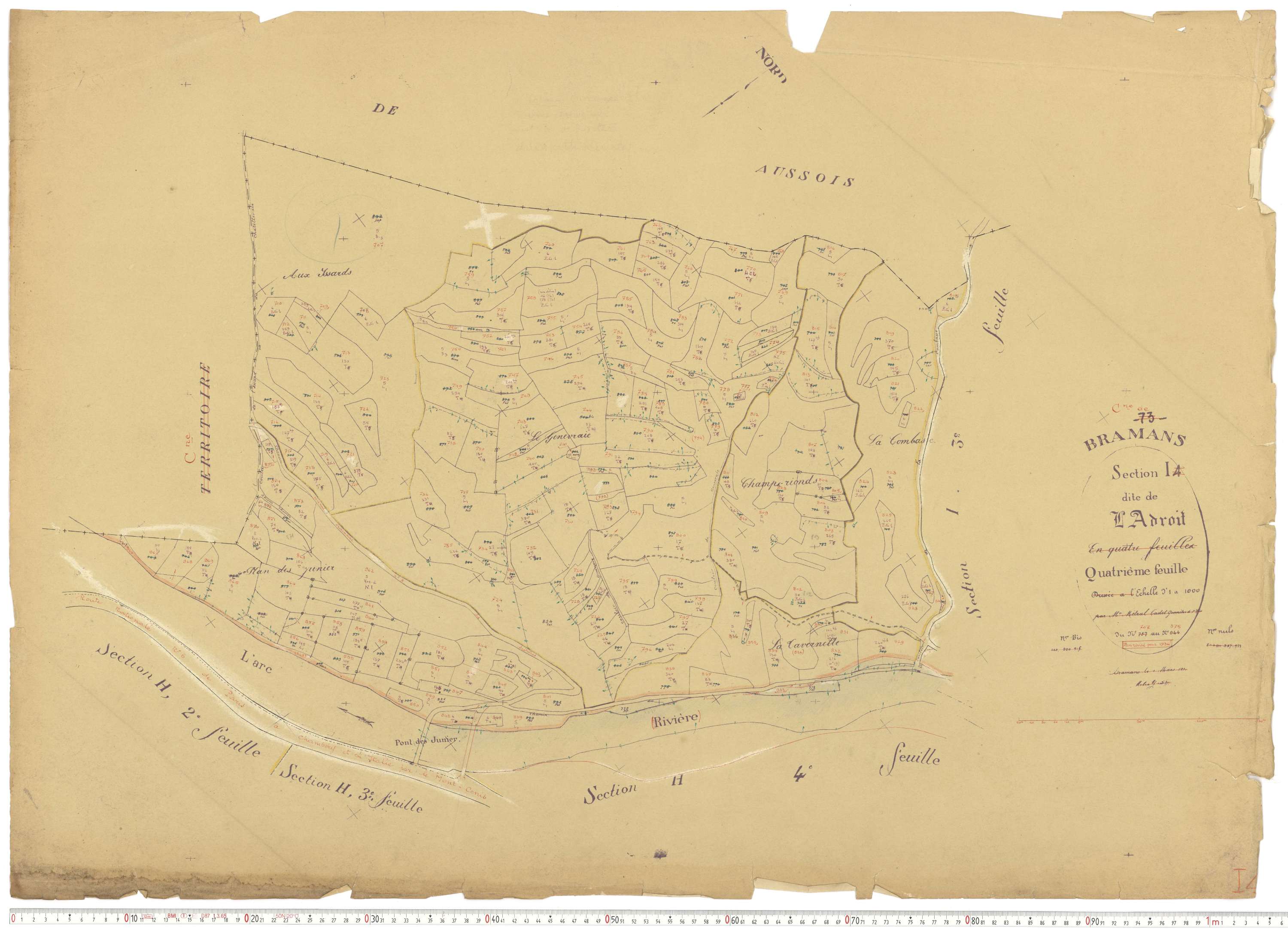 Bramans - Plans cadastraux du cadastre rénové.