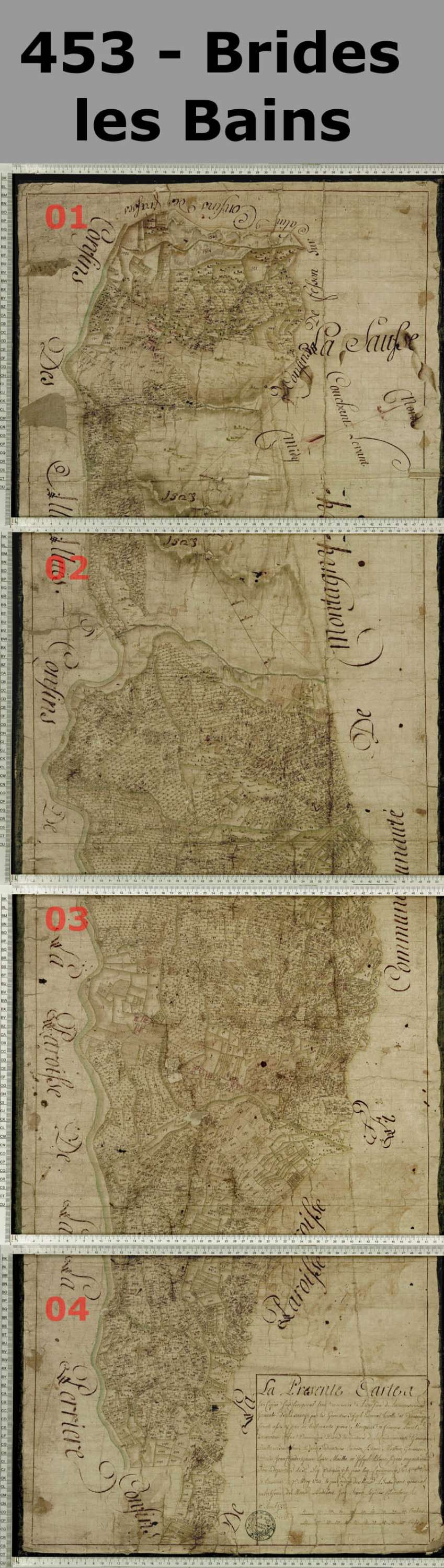 Brides-les-Bains - Copie de la mappe originale (plan cadastral) de la commune de La Saulce. Signée Cocelli, directeur de la péréquation.