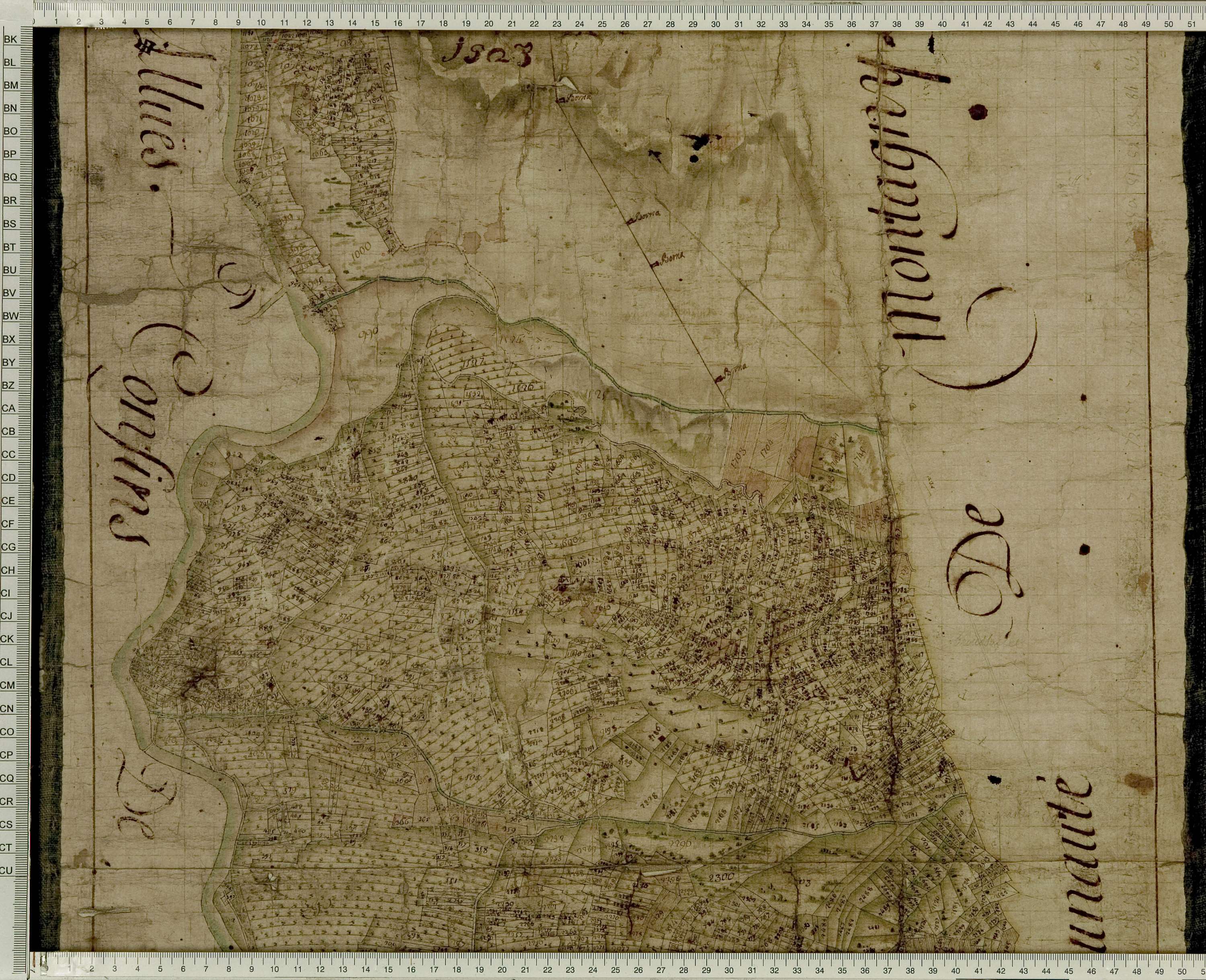 Brides-les-Bains - Copie de la mappe originale (plan cadastral) de la commune de La Saulce. Signée Cocelli, directeur de la péréquation.