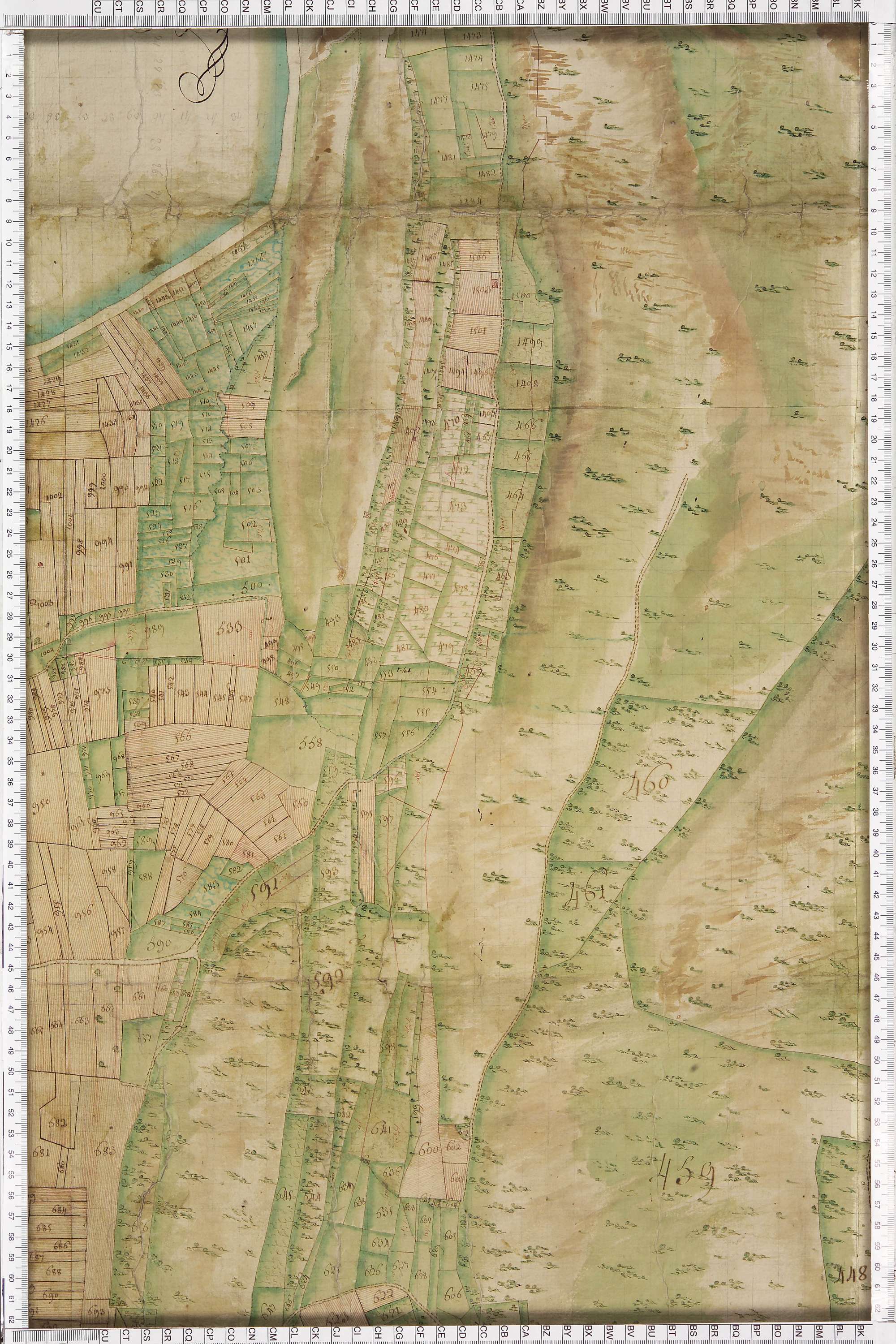 Brison-Saint-Innocent - Copie de la mappe originale (plan cadastral) de la commune de Saint-Innocent. Signée Cocelli, directeur du bureau de la péréquation.