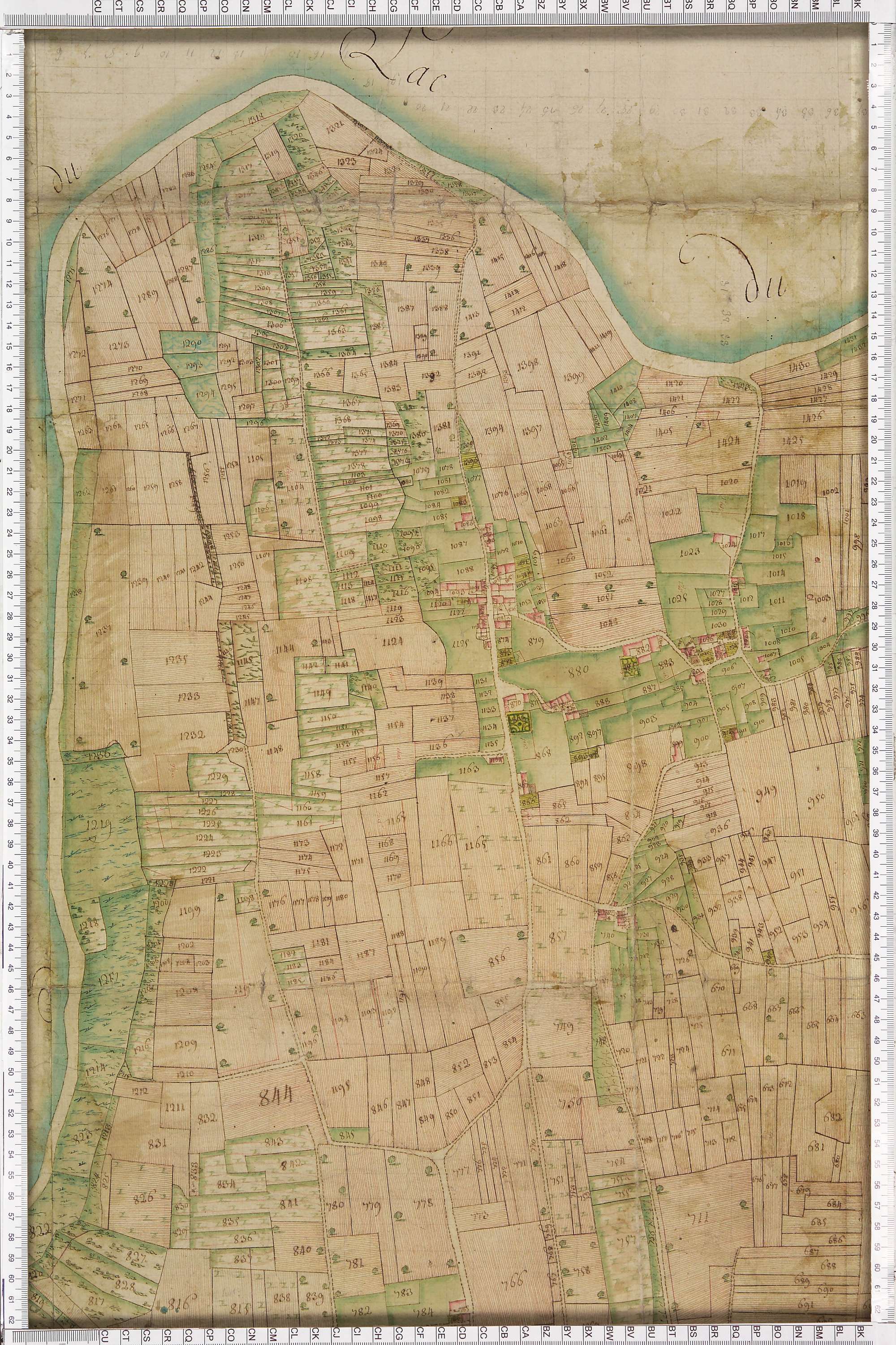 Brison-Saint-Innocent - Copie de la mappe originale (plan cadastral) de la commune de Saint-Innocent. Signée Cocelli, directeur du bureau de la péréquation.