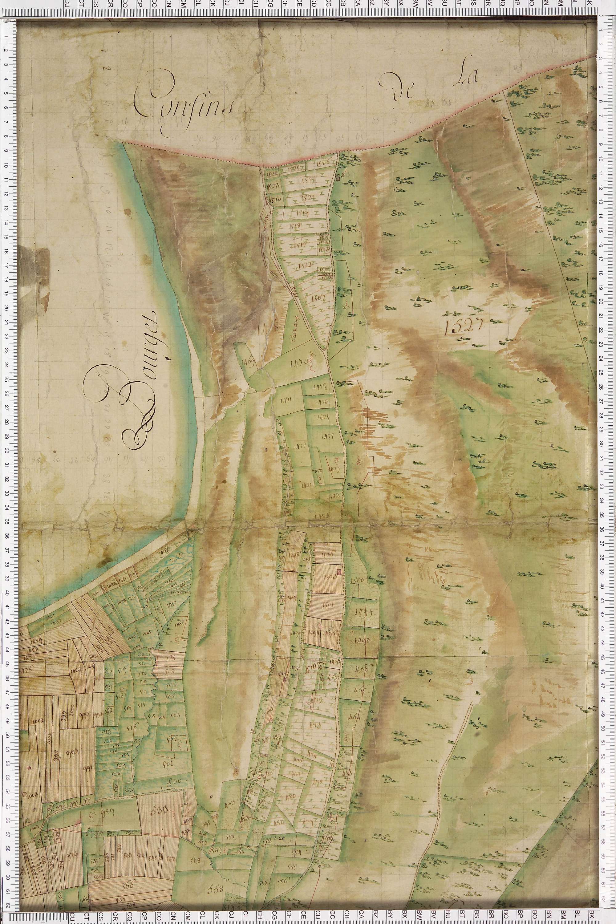 Brison-Saint-Innocent - Copie de la mappe originale (plan cadastral) de la commune de Saint-Innocent. Signée Cocelli, directeur du bureau de la péréquation.