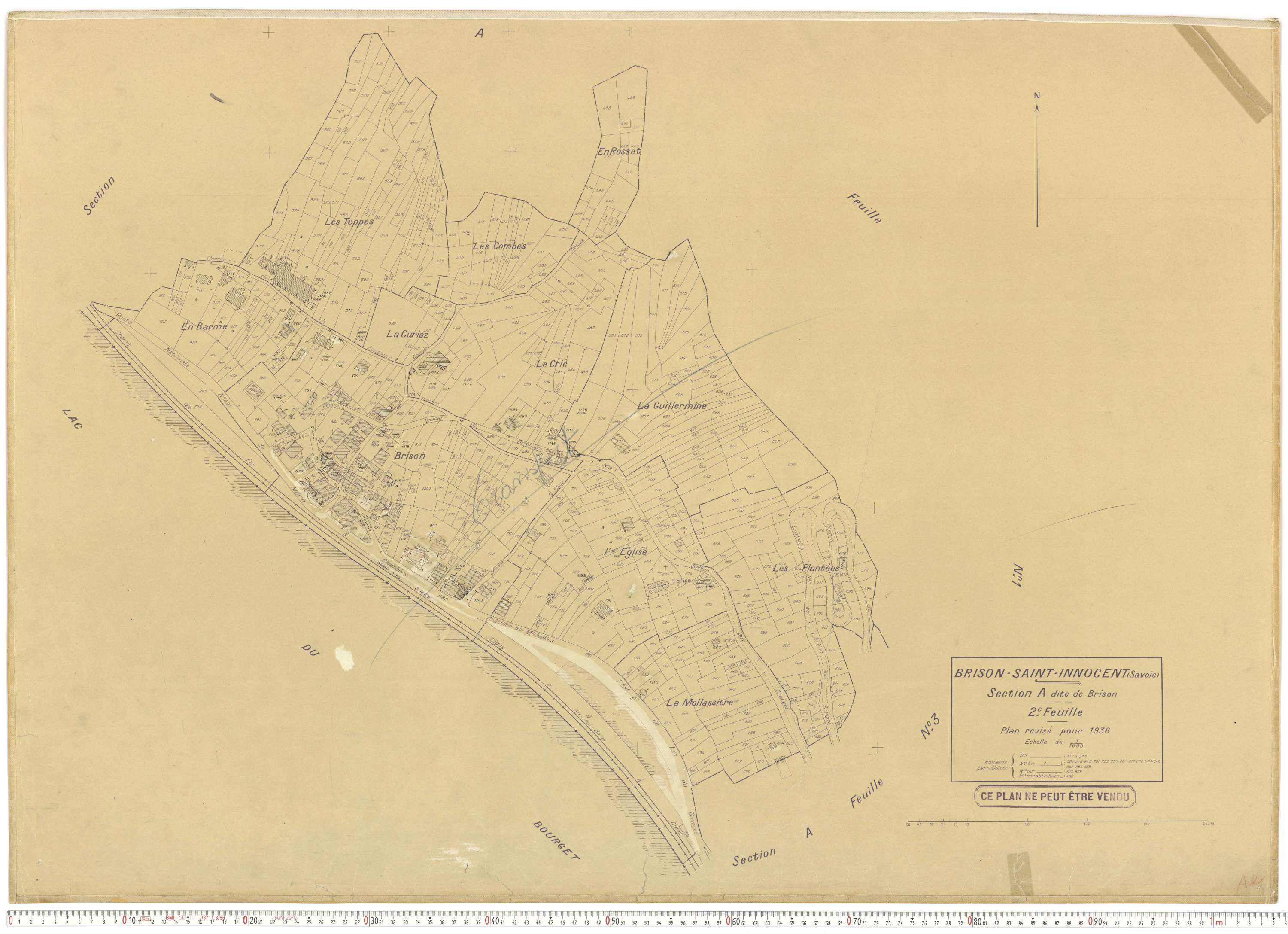 Brison-Saint-Innocent - Plans cadastraux du cadastre rénové en 1936 et mis à jour en 1988.