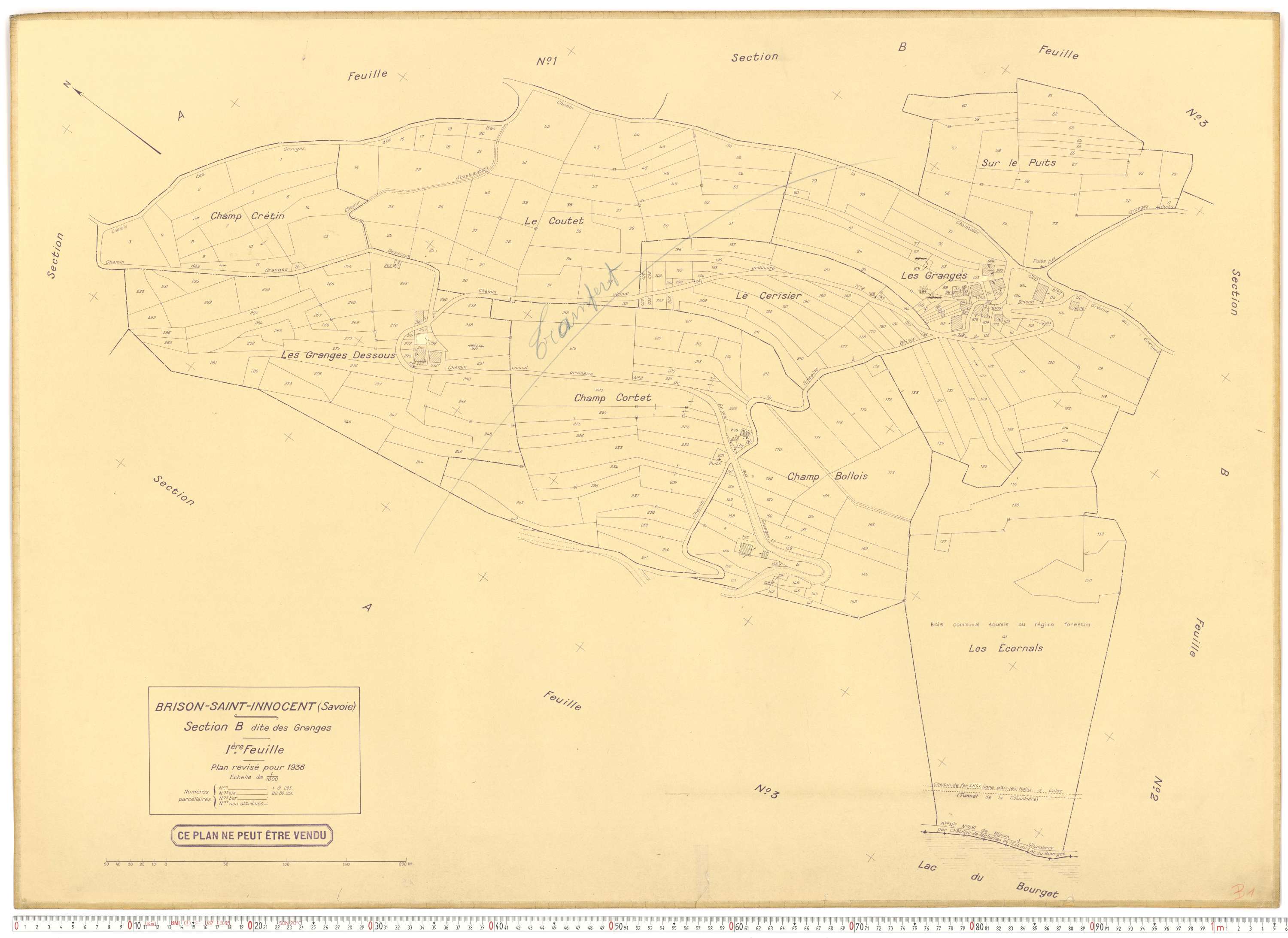 Brison-Saint-Innocent - Plans cadastraux du cadastre rénové en 1936 et mis à jour en 1988.