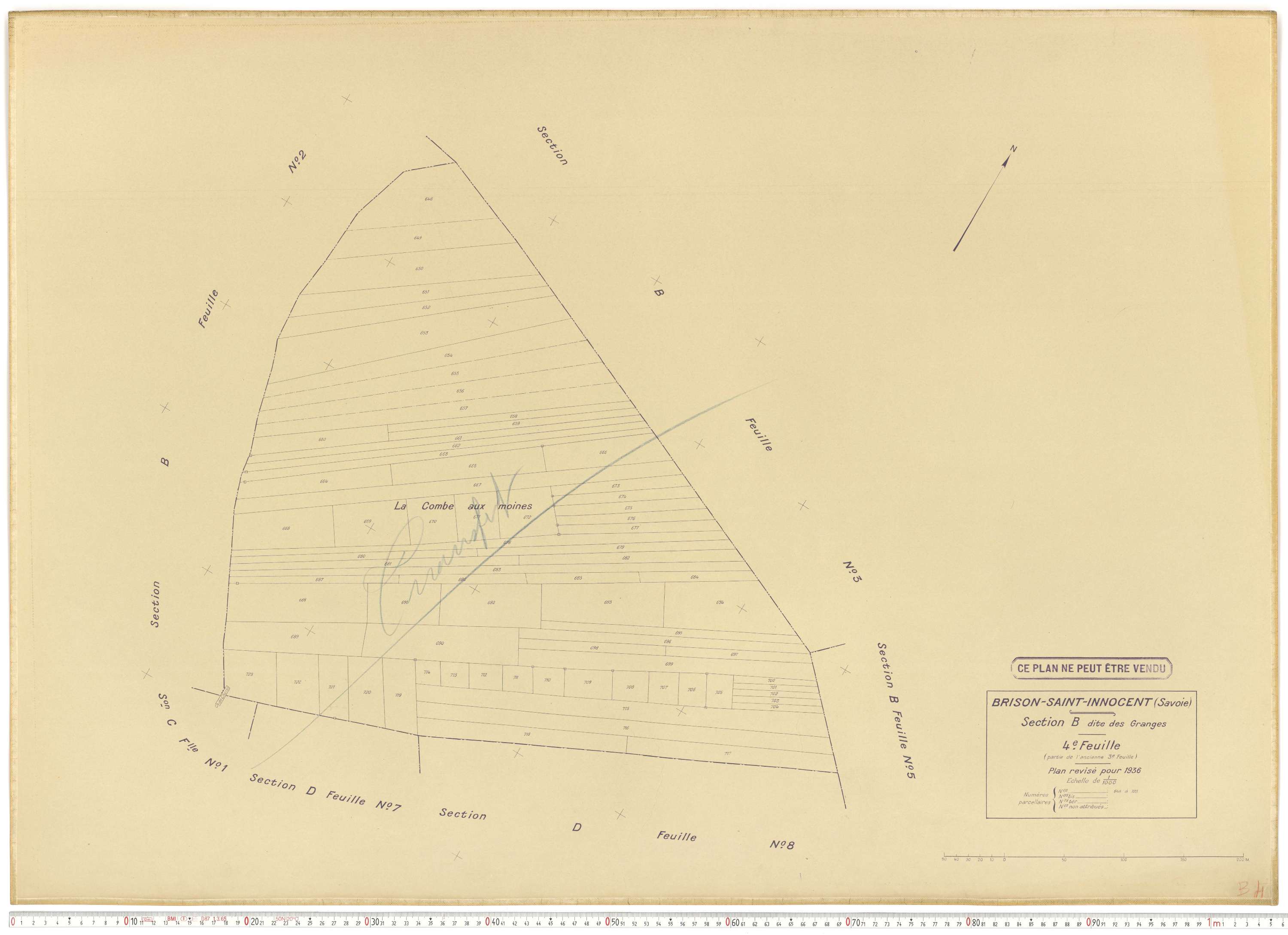 Brison-Saint-Innocent - Plans cadastraux du cadastre rénové en 1936 et mis à jour en 1988.