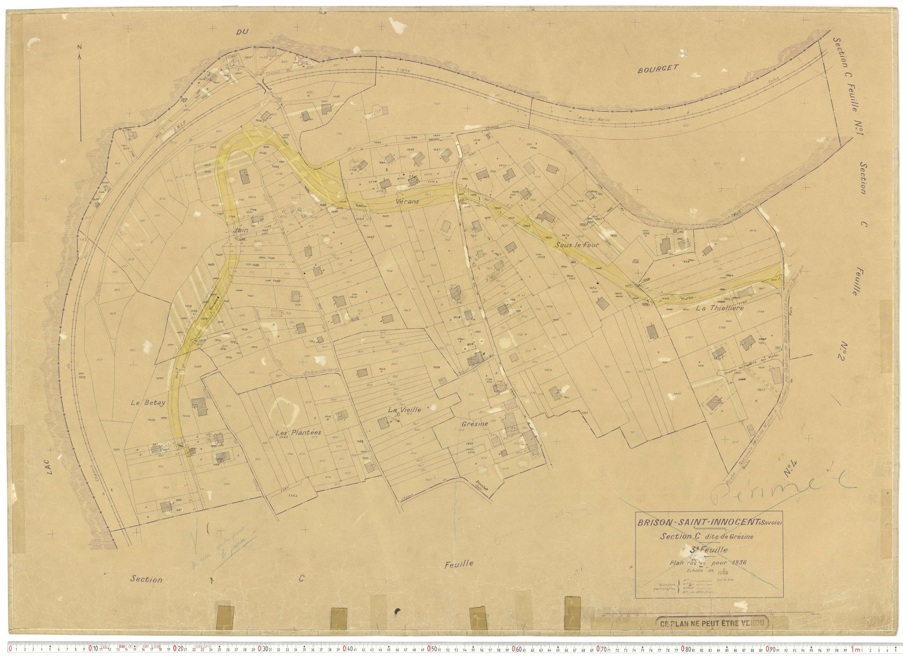 Brison-Saint-Innocent - Plans cadastraux du cadastre rénové en 1936 et mis à jour en 1988.