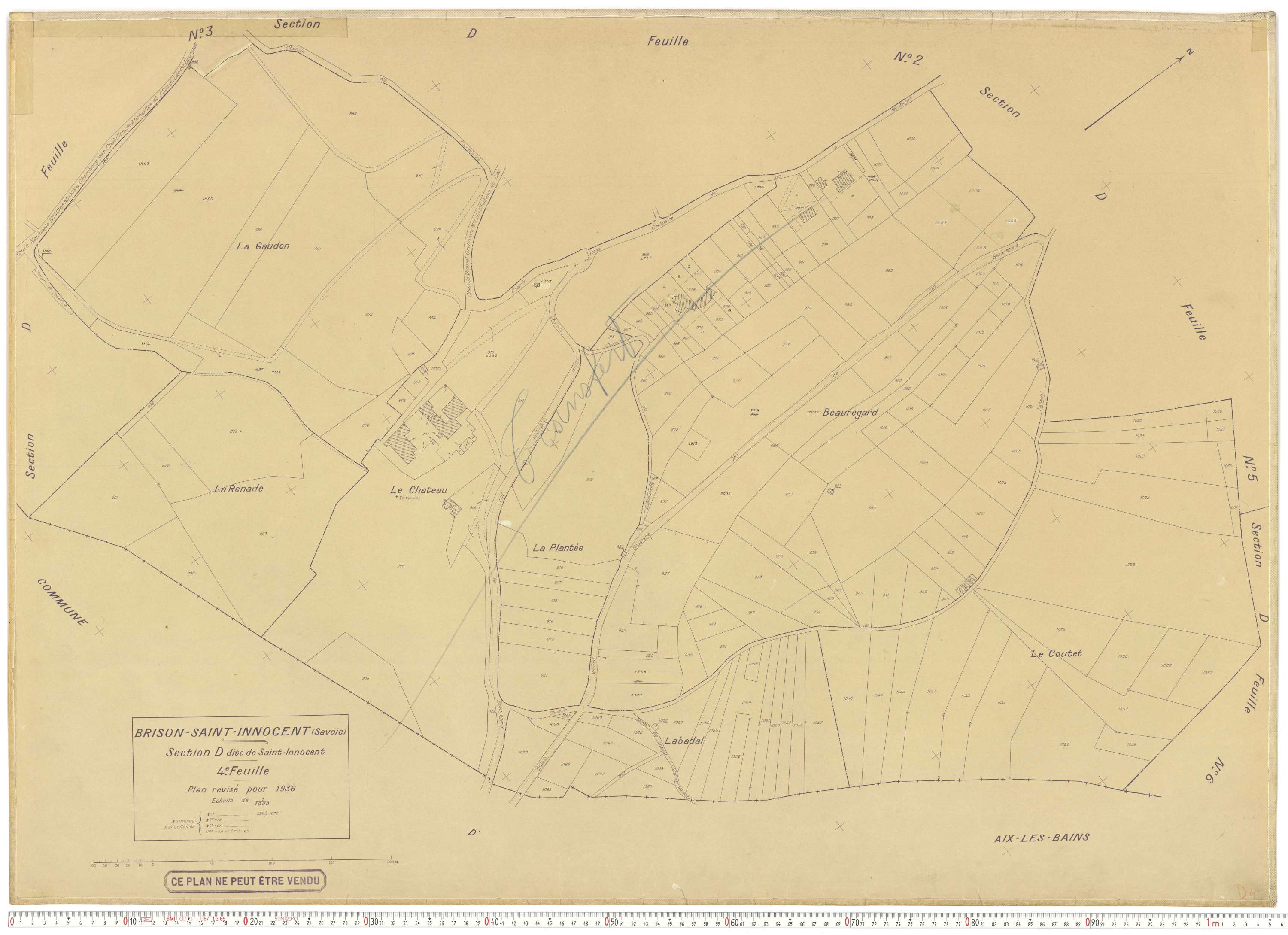 Brison-Saint-Innocent - Plans cadastraux du cadastre rénové en 1936 et mis à jour en 1988.