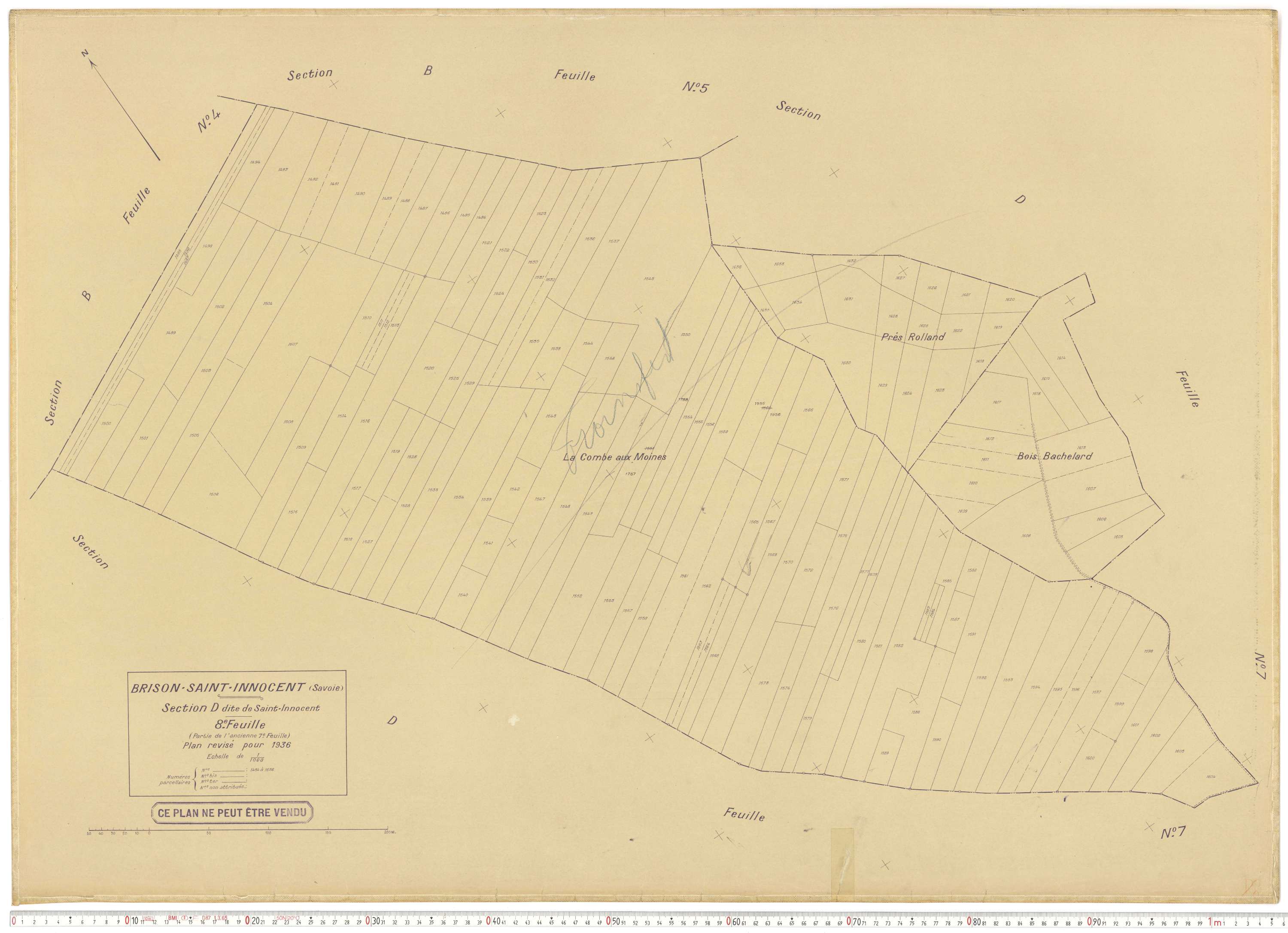 Brison-Saint-Innocent - Plans cadastraux du cadastre rénové en 1936 et mis à jour en 1988.