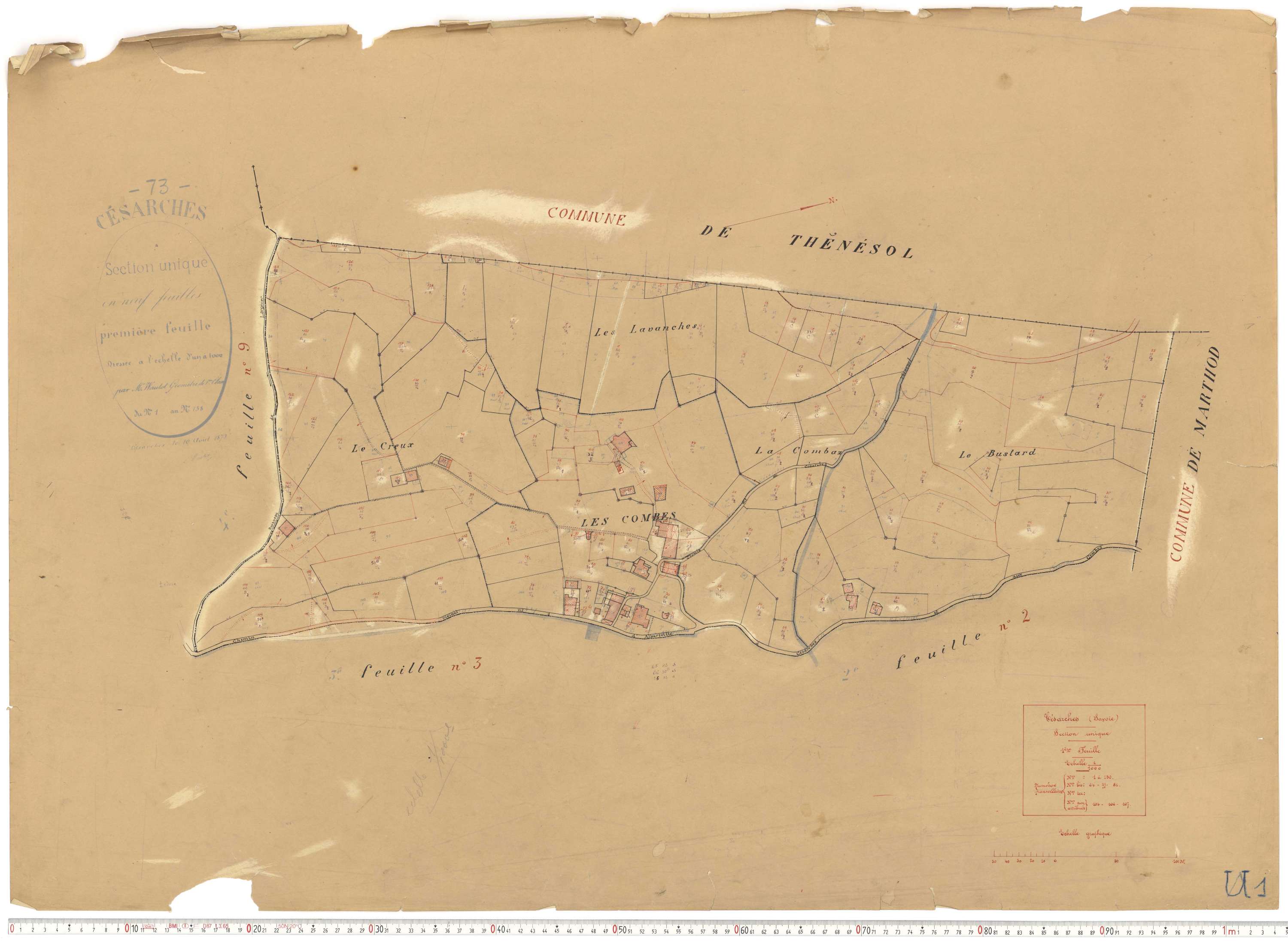 Césarches - Cadastre rénové (1934).