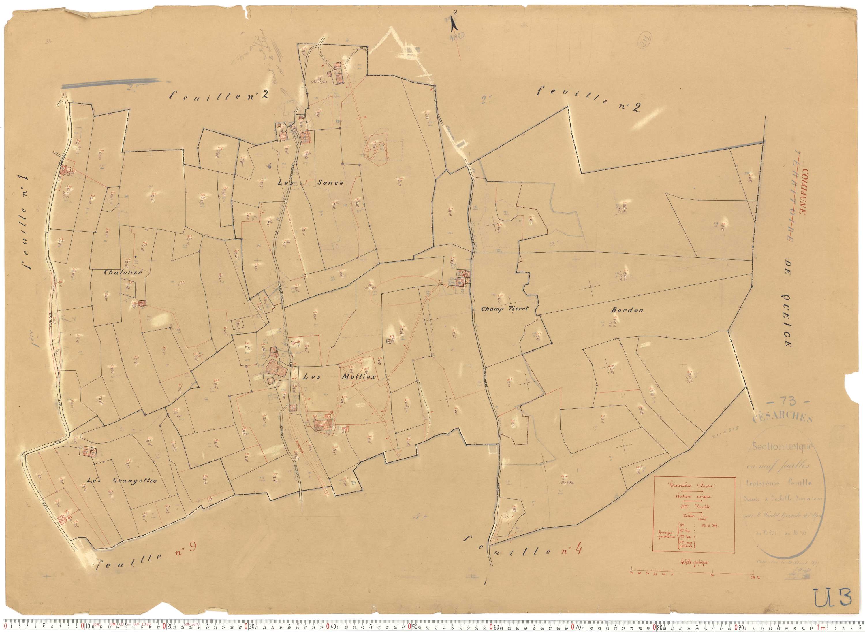 Césarches - Cadastre rénové (1934).