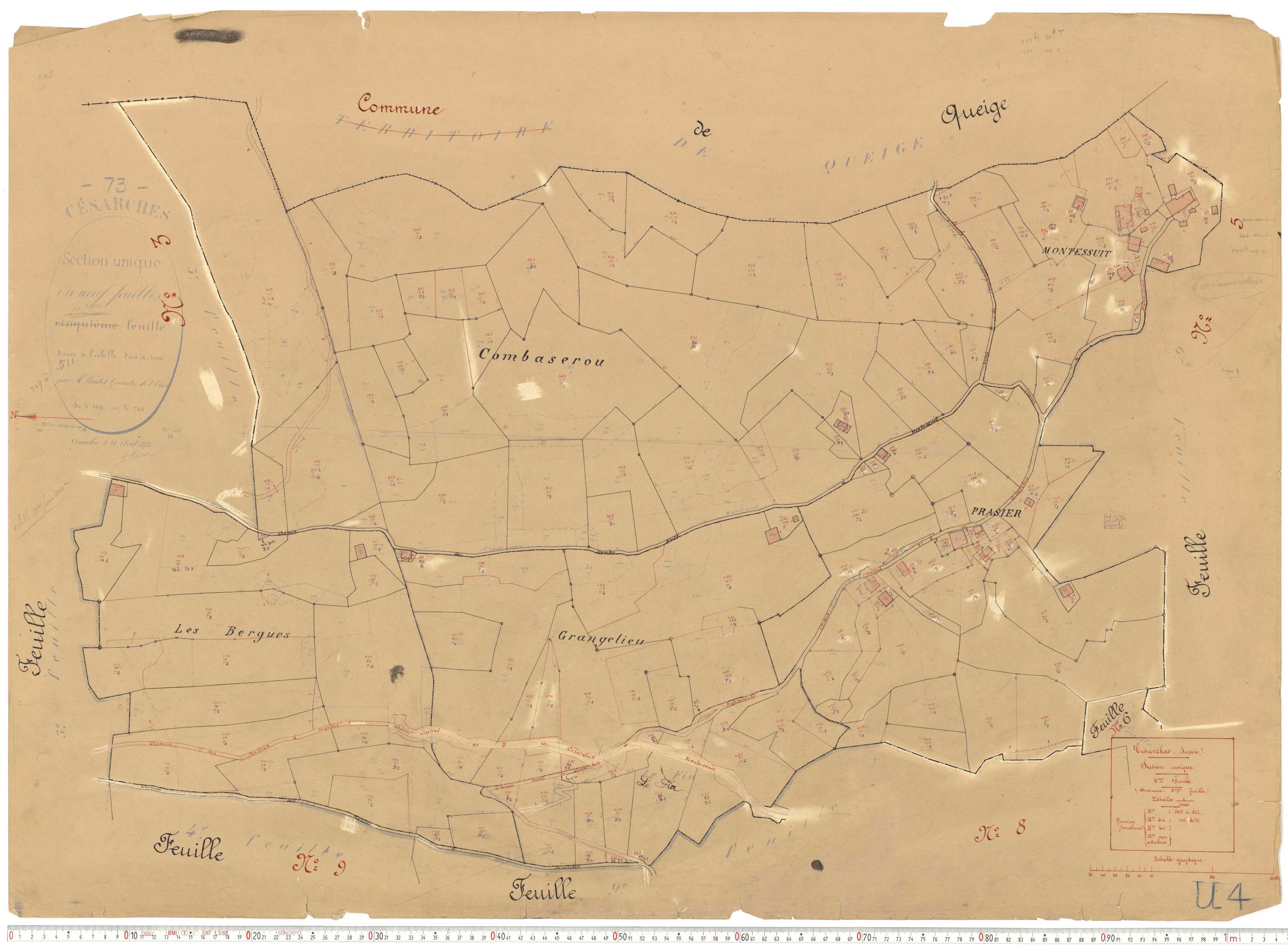 Césarches - Cadastre rénové (1934).