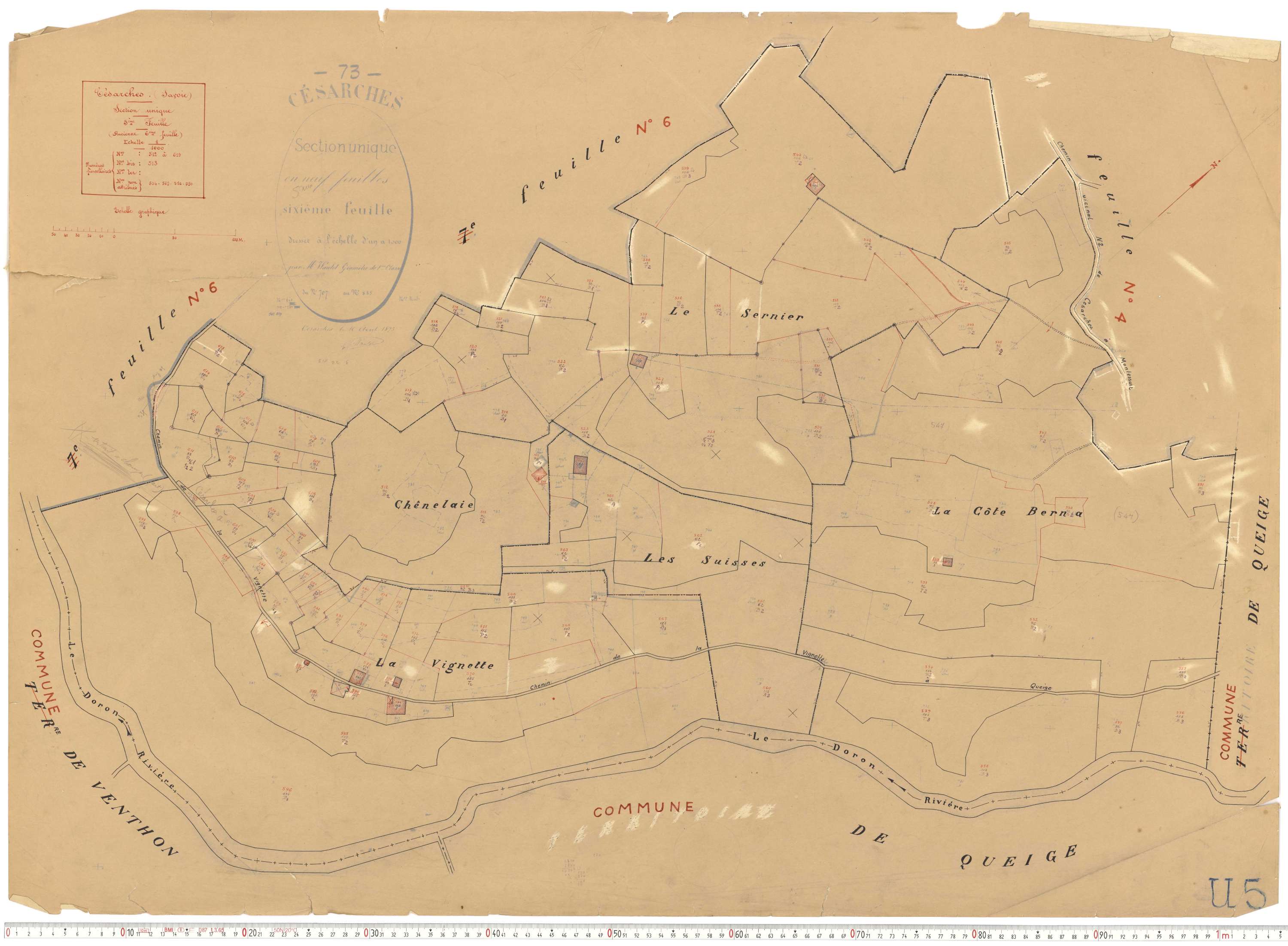 Césarches - Cadastre rénové (1934).