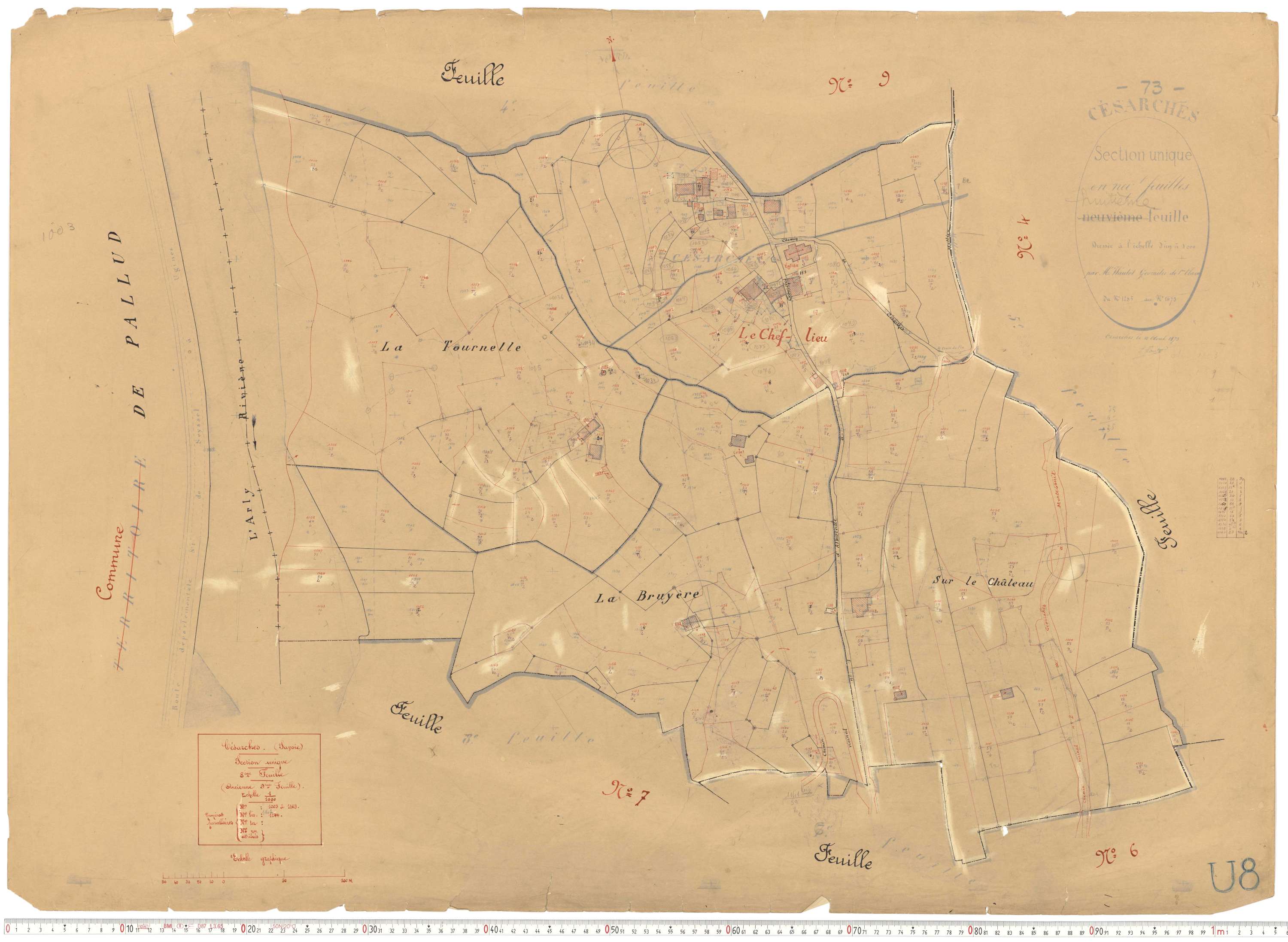 Césarches - Cadastre rénové (1934).