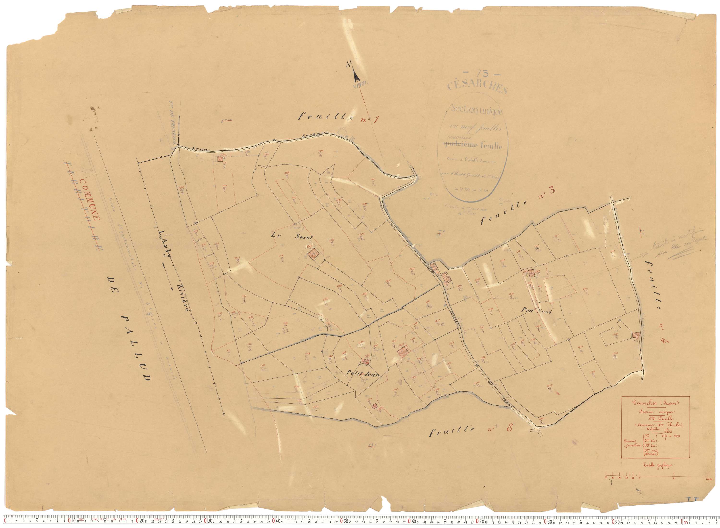 Césarches - Cadastre rénové (1934).