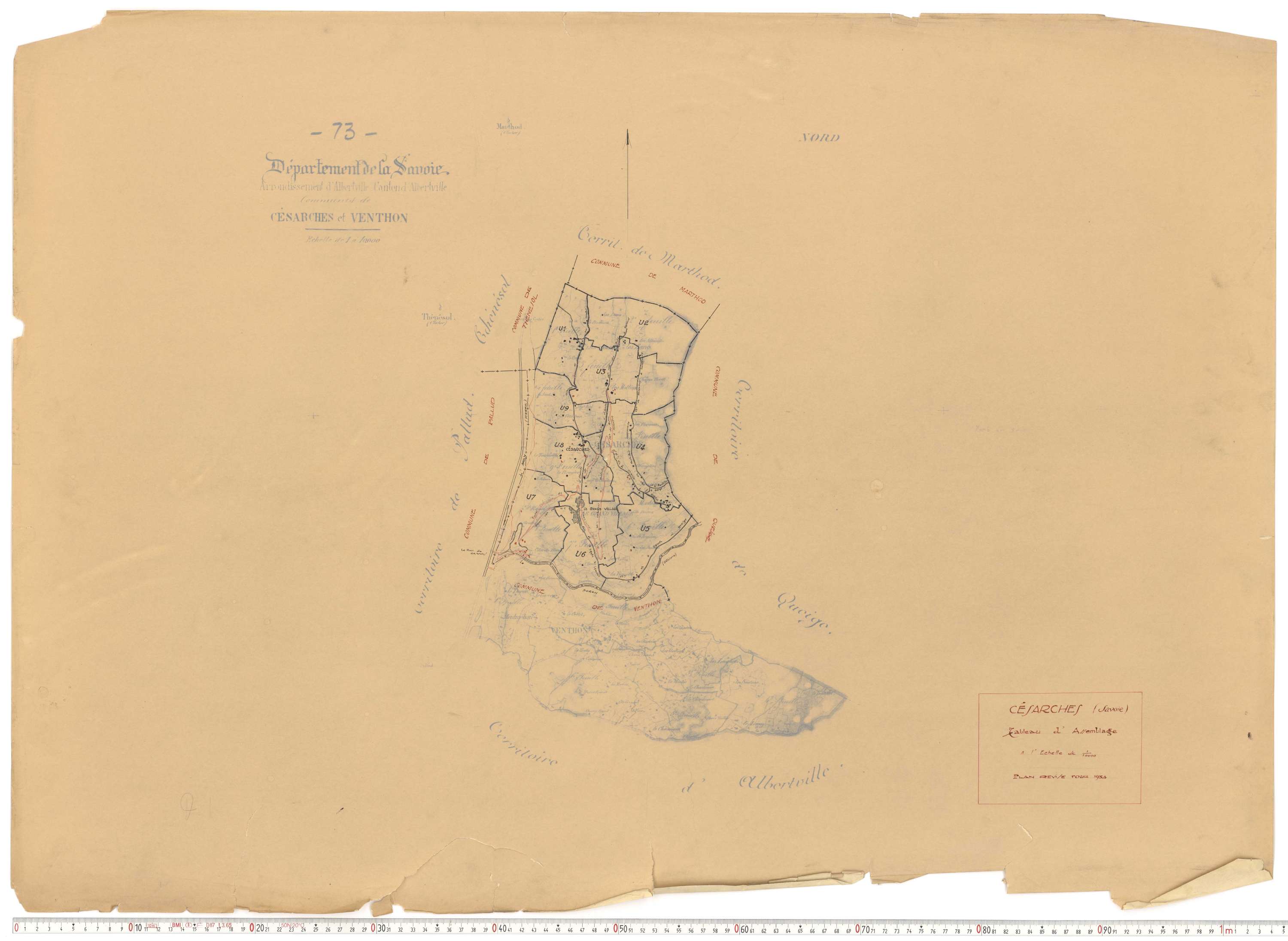 Césarches - Cadastre rénové (1934).
