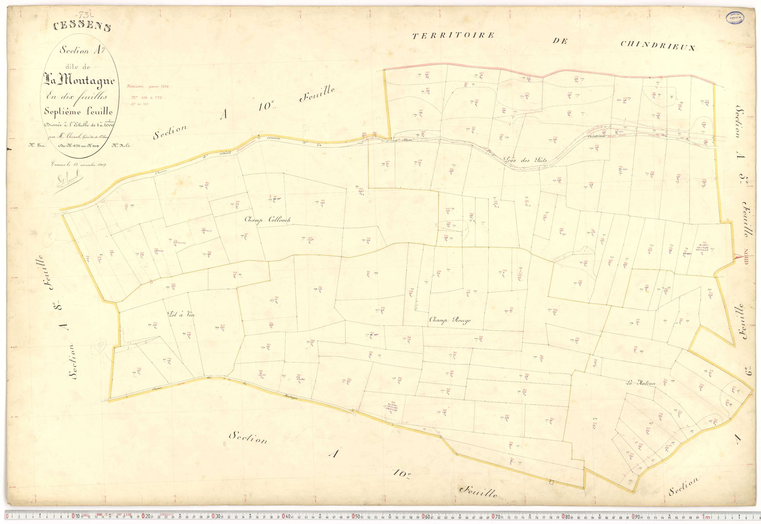 Cessens - Plans cadastraux du premier cadastre français.