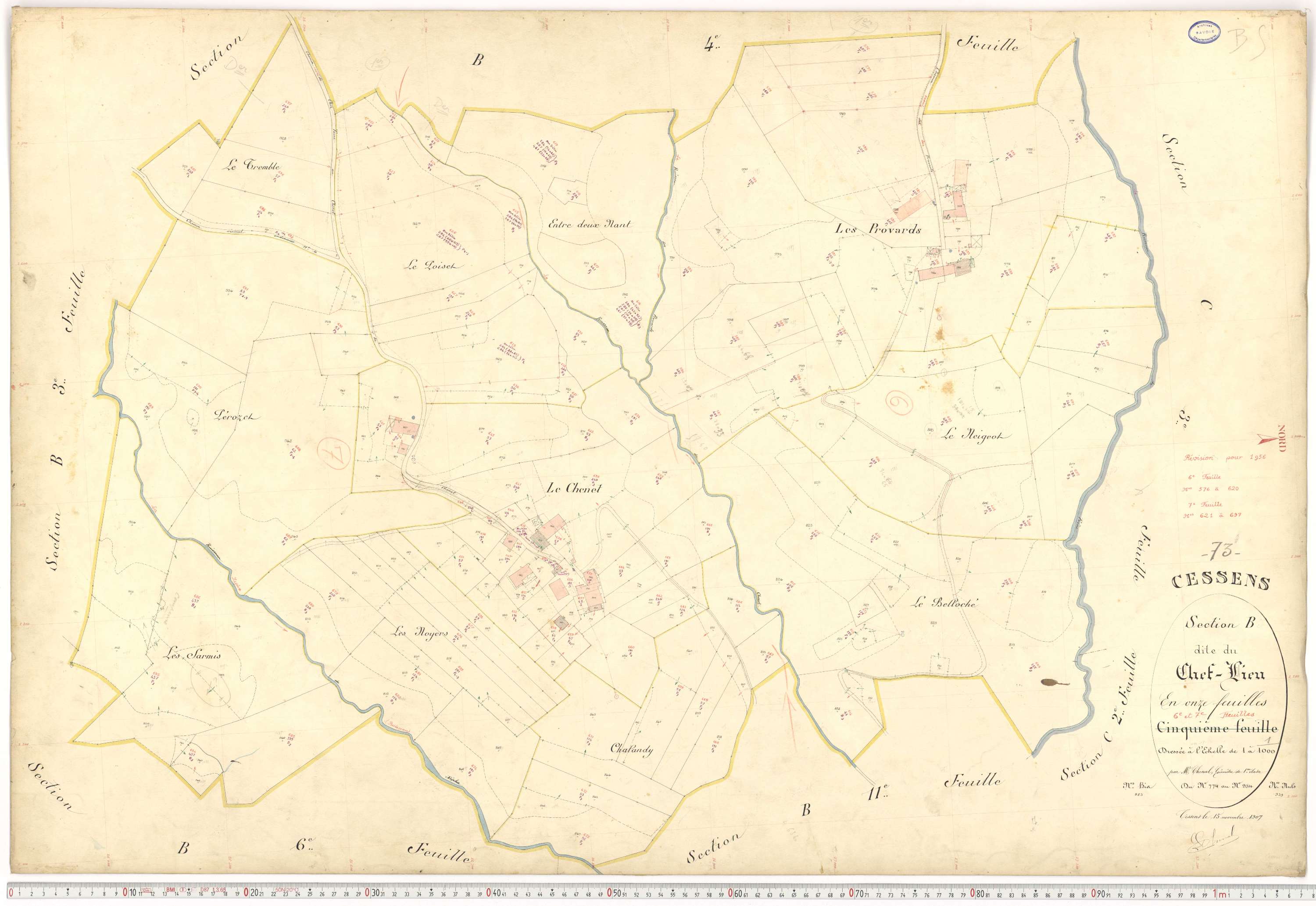 Cessens - Plans cadastraux du premier cadastre français.