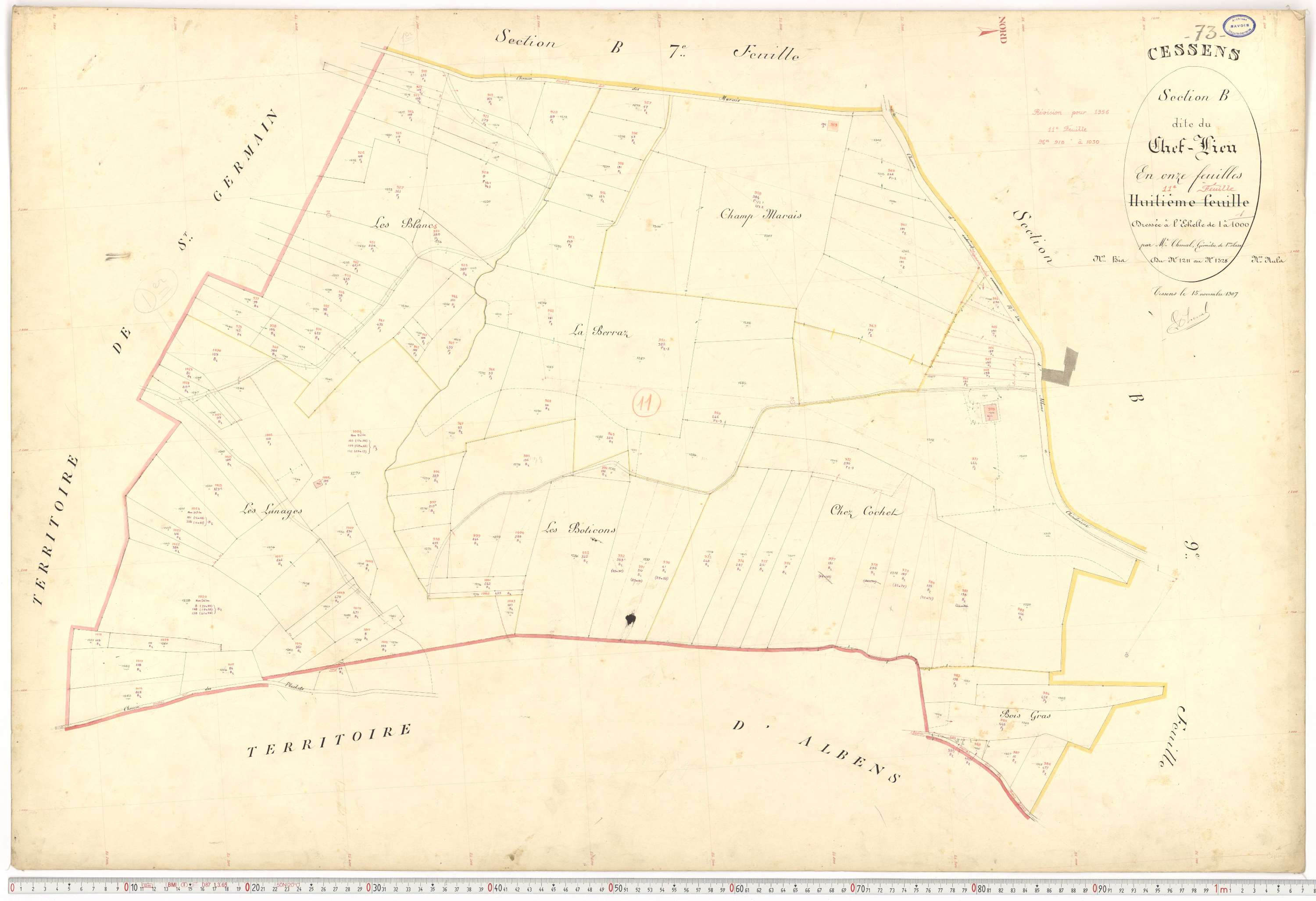 Cessens - Plans cadastraux du premier cadastre français.