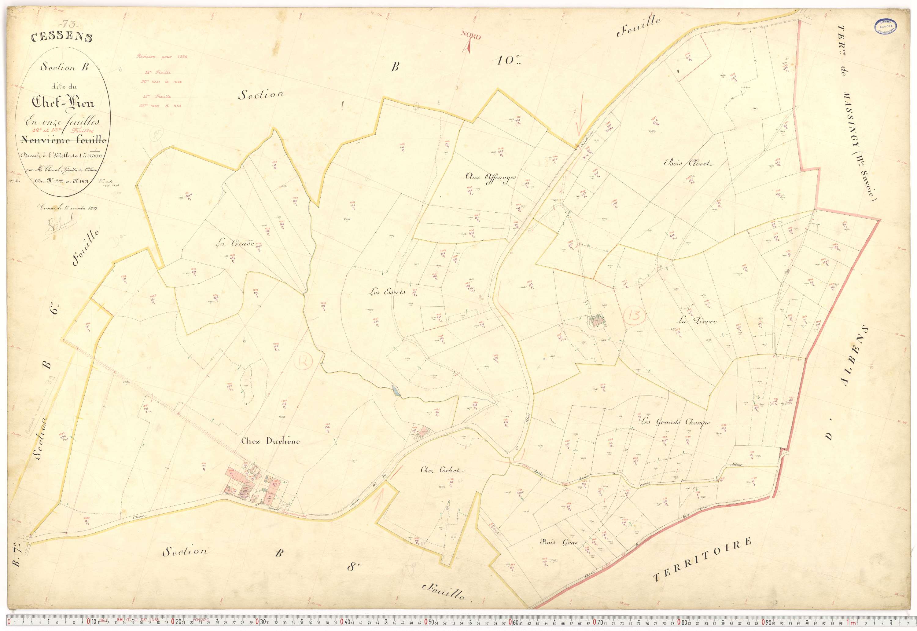 Cessens - Plans cadastraux du premier cadastre français.