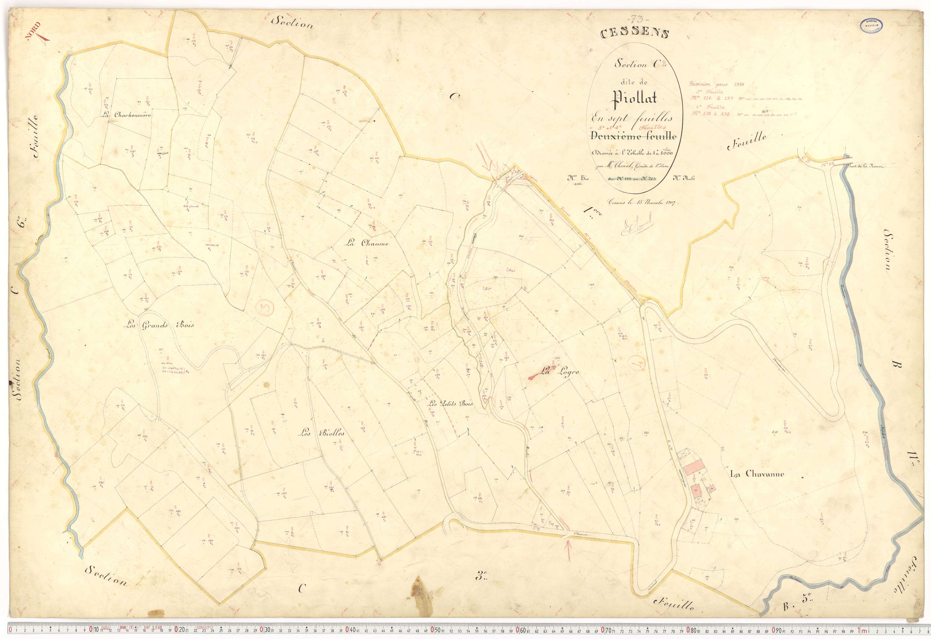 Cessens - Plans cadastraux du premier cadastre français.
