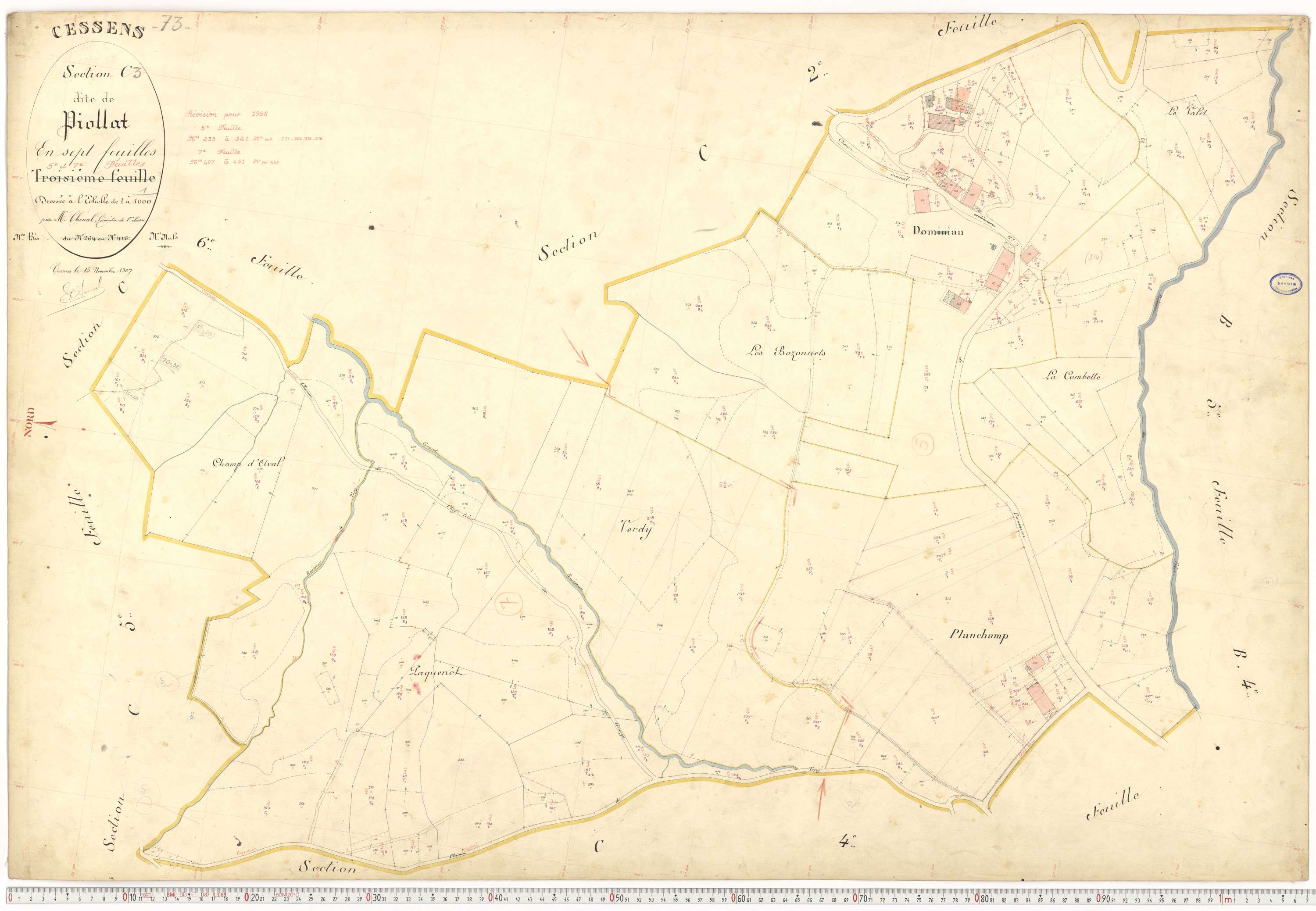 Cessens - Plans cadastraux du premier cadastre français.