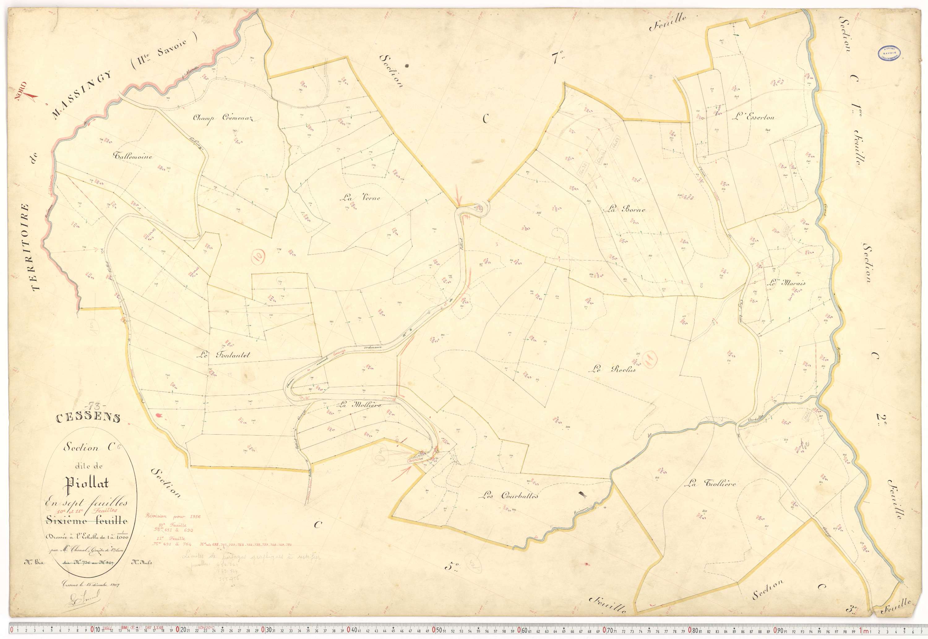 Cessens - Plans cadastraux du premier cadastre français.