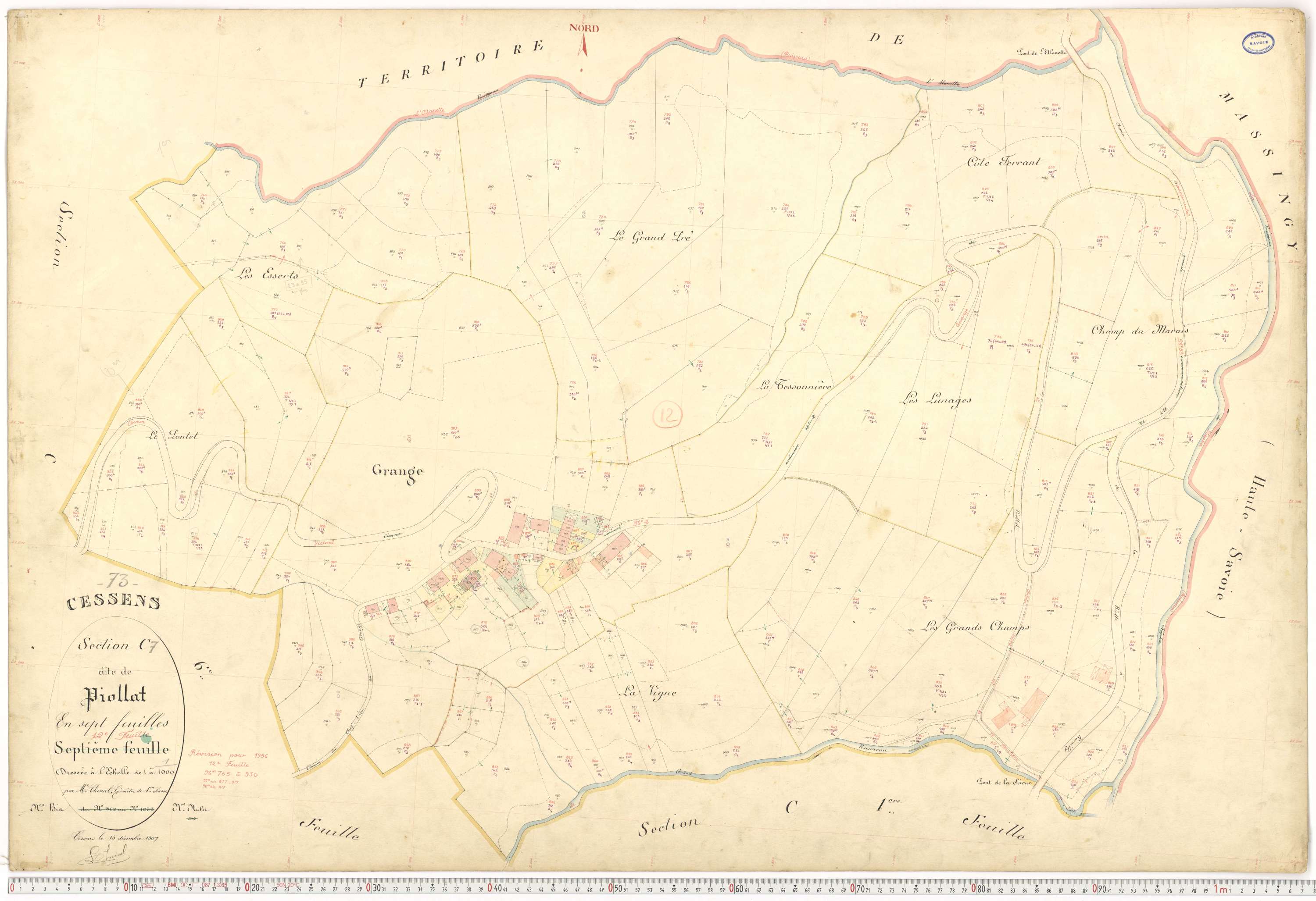 Cessens - Plans cadastraux du premier cadastre français.